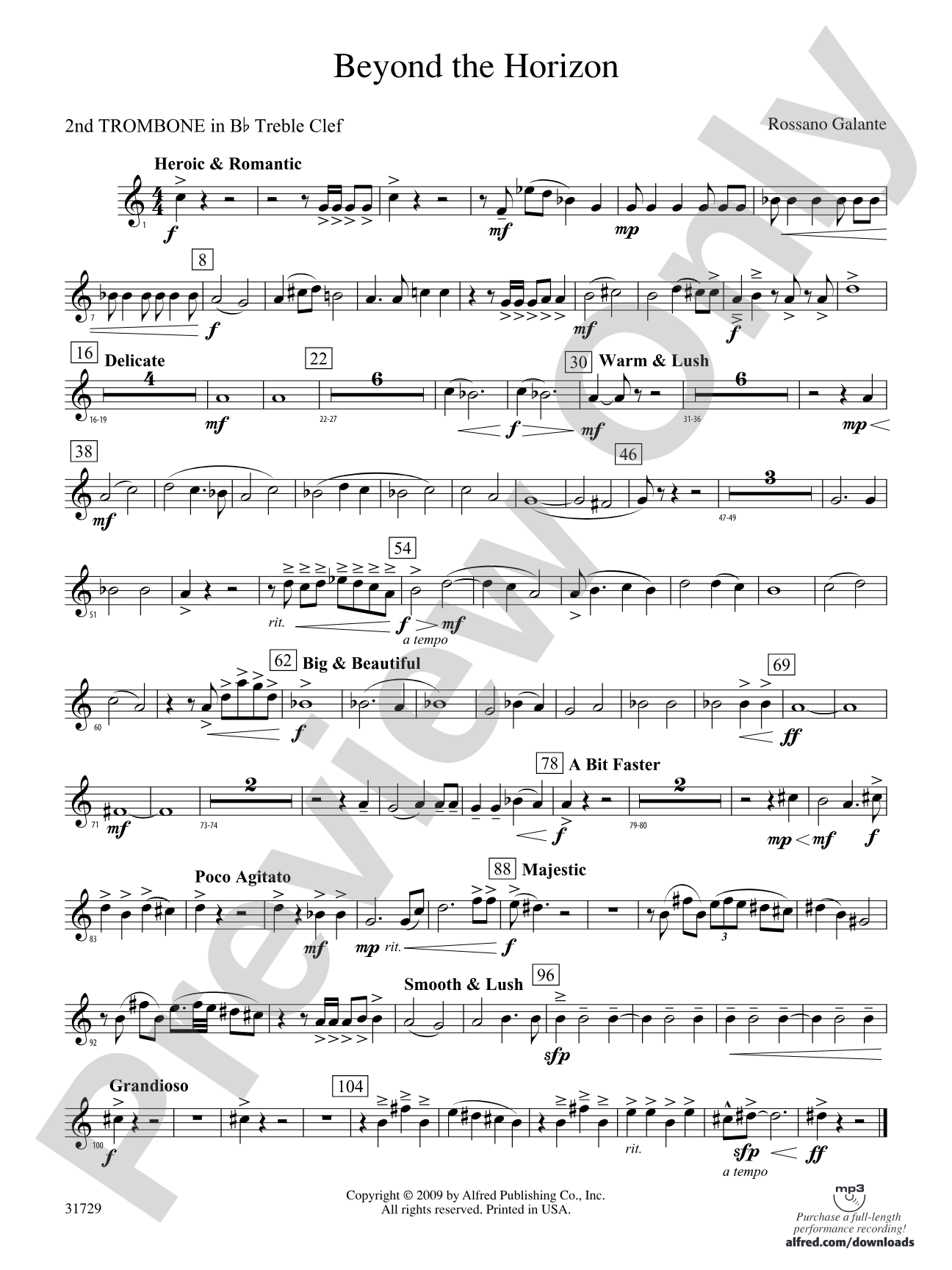 Beyond the Horizon: (wp) 2nd B-flat Trombone T.C.