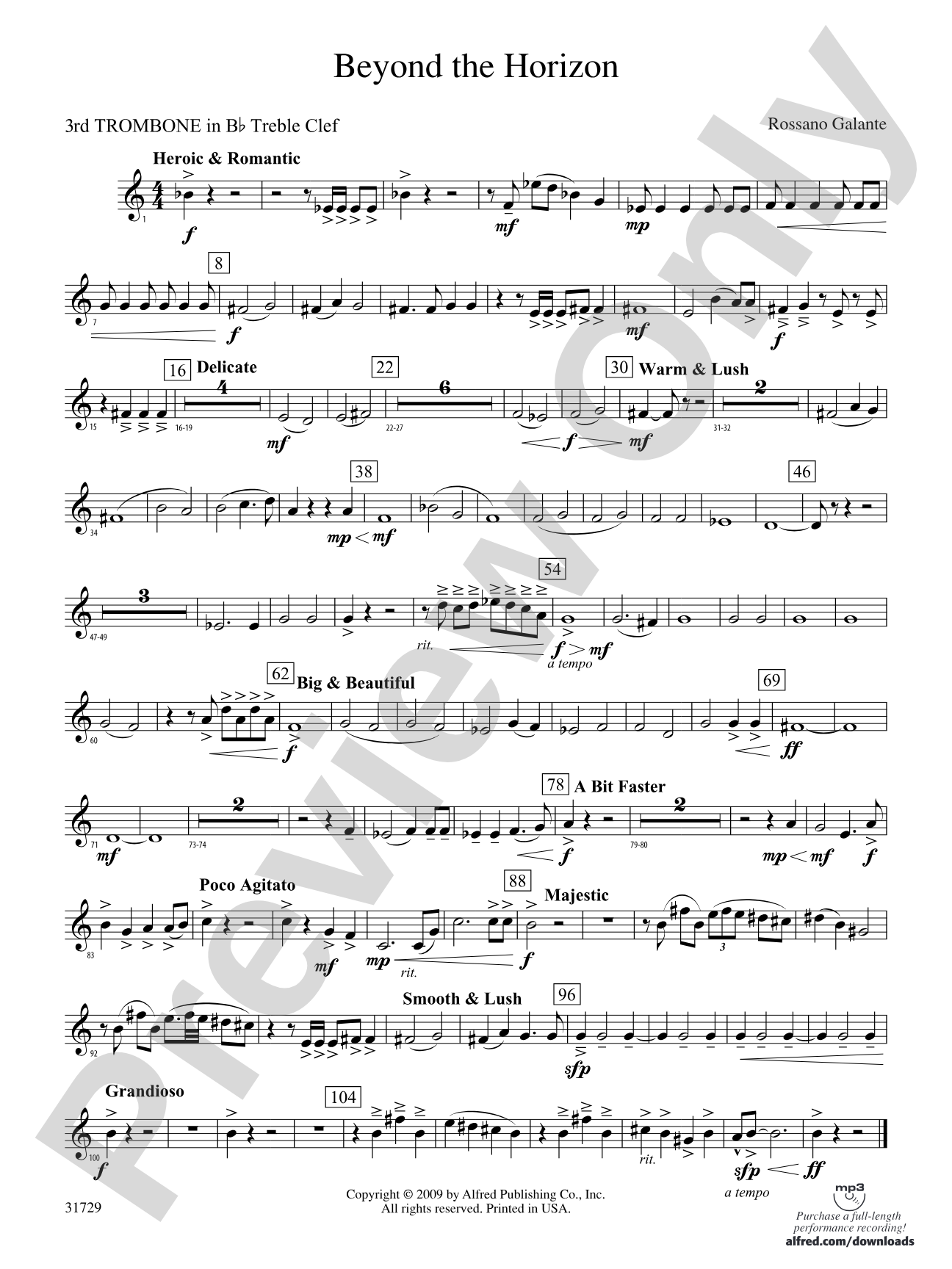 Beyond the Horizon: (wp) 3rd B-flat Trombone T.C.