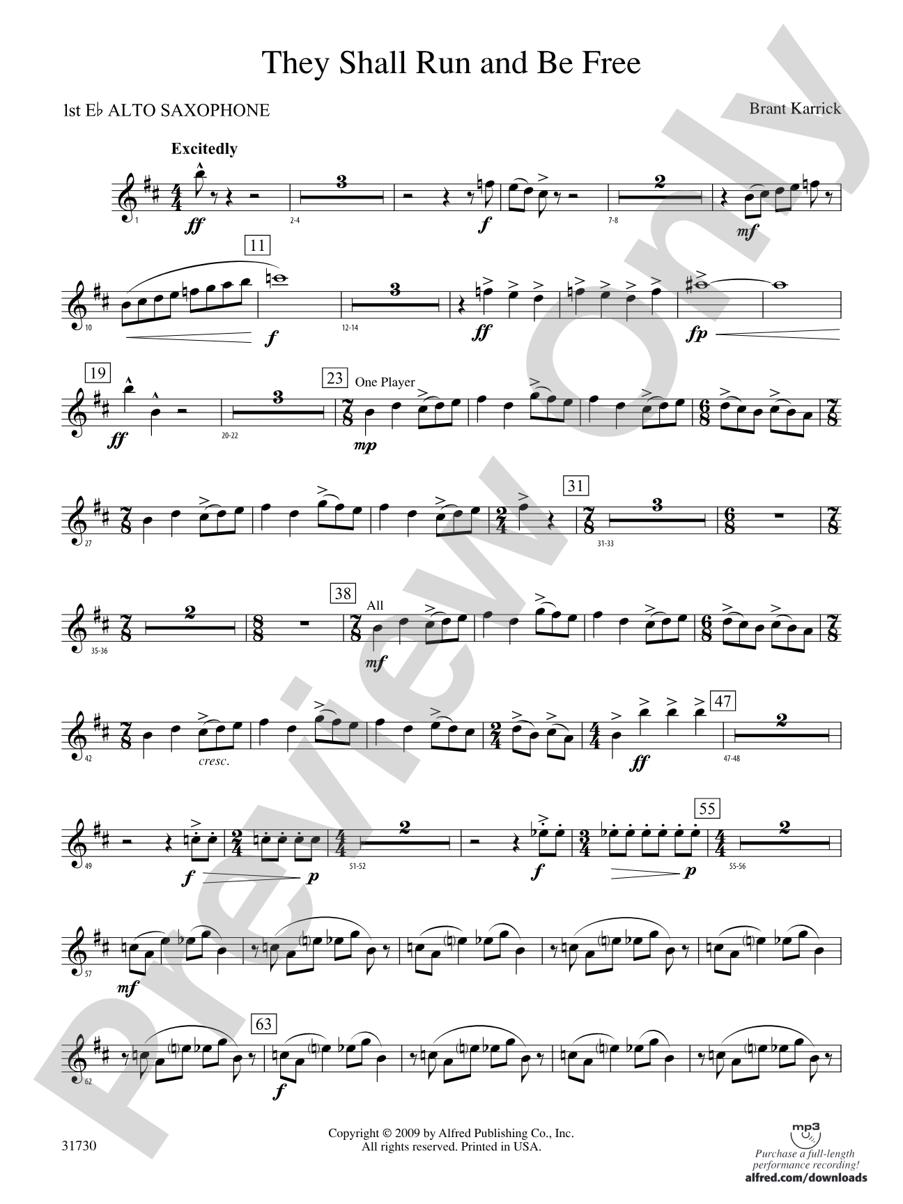 They Shall Run and Be Free: E-flat Alto Saxophone