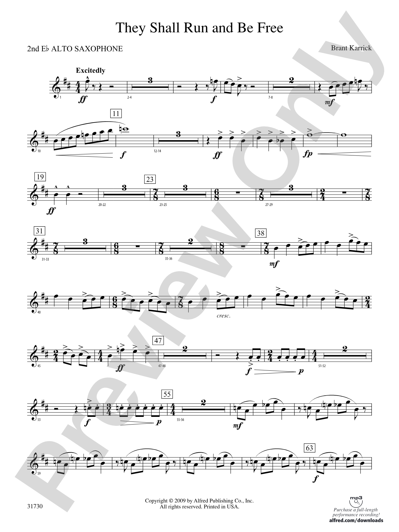 They Shall Run and Be Free: 2nd E-flat Alto Saxophone