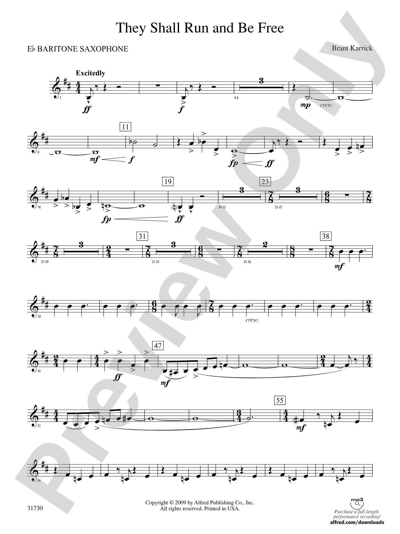 They Shall Run and Be Free: E-flat Baritone Saxophone
