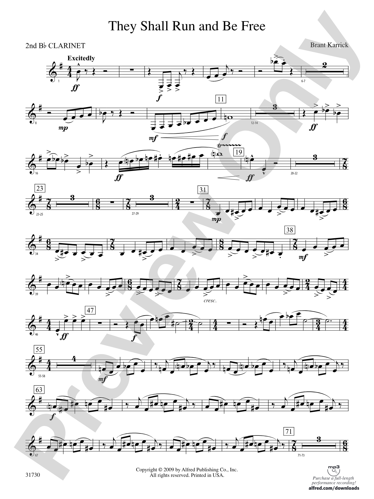 They Shall Run and Be Free: 2nd B-flat Clarinet
