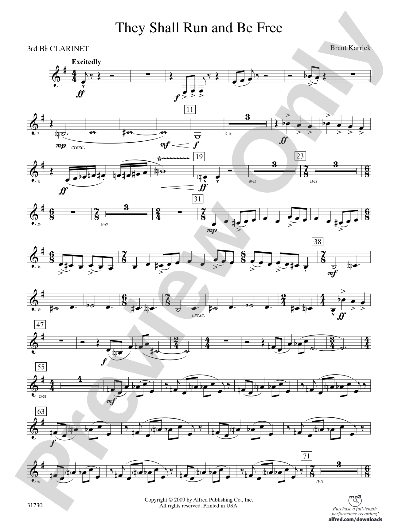 They Shall Run and Be Free: 3rd B-flat Clarinet