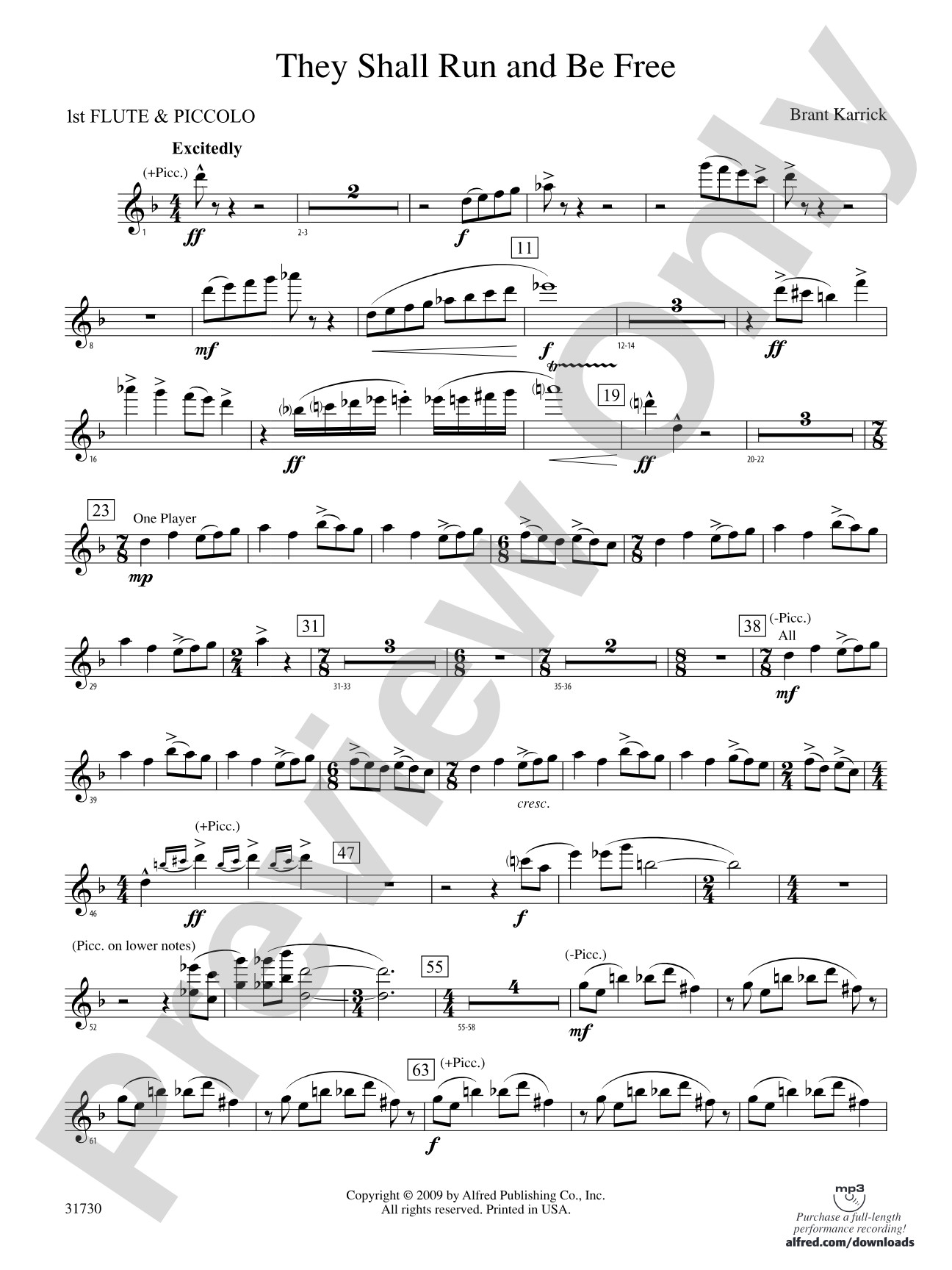 They Shall Run and Be Free: Flute