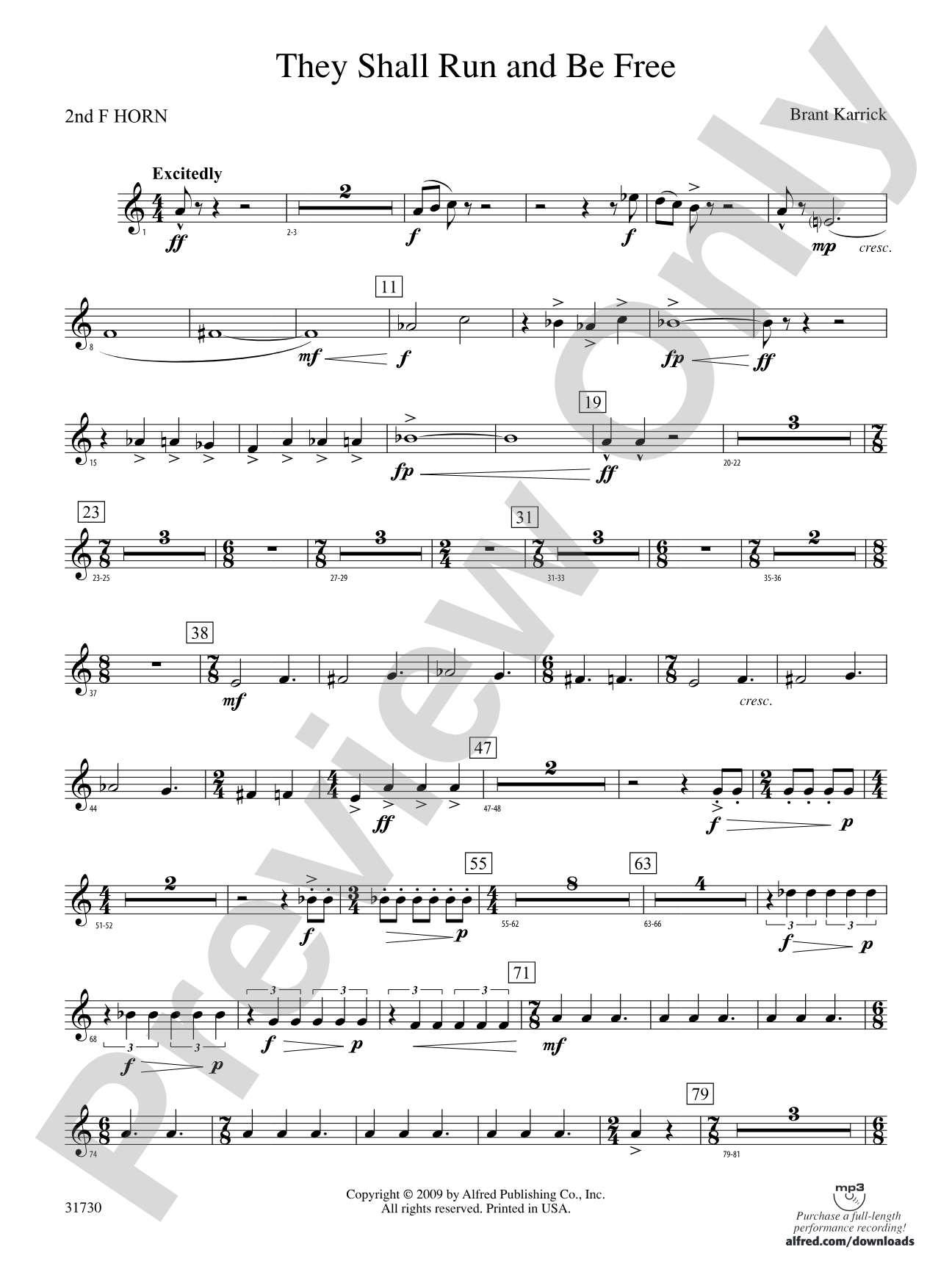 They Shall Run and Be Free: 2nd F Horn