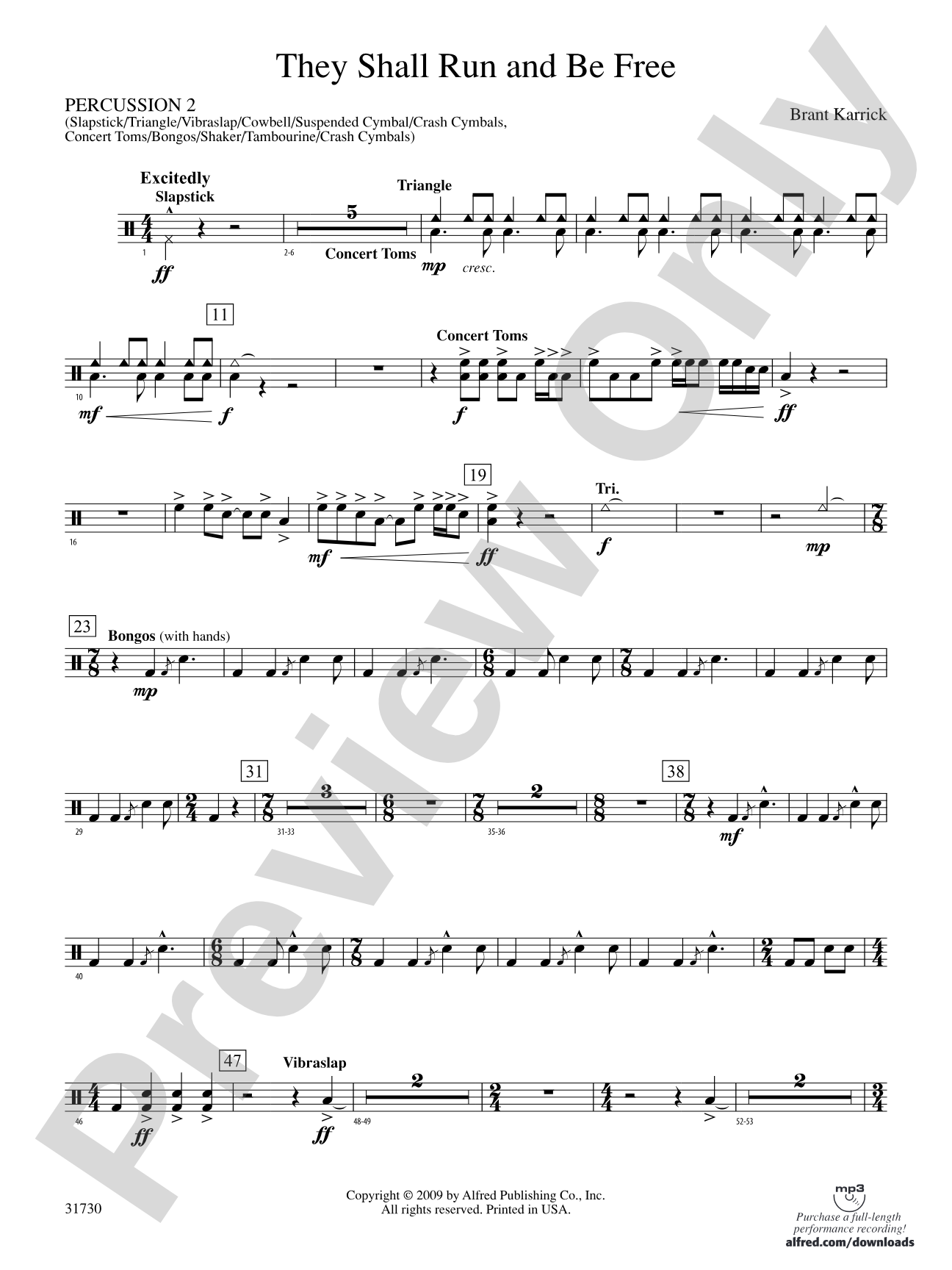 They Shall Run and Be Free: 2nd Percussion