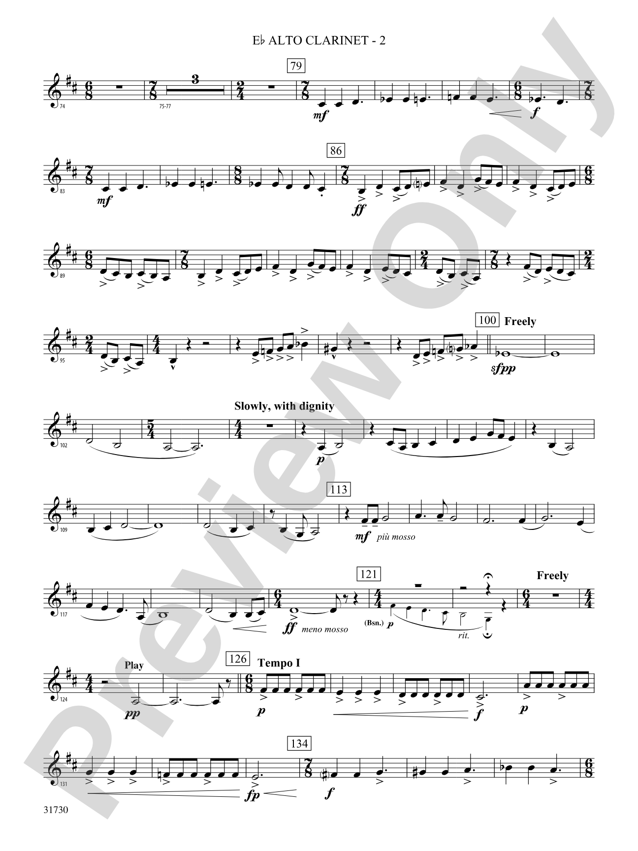 They Shall Run and Be Free: (wp) E-flat Alto Clarinet