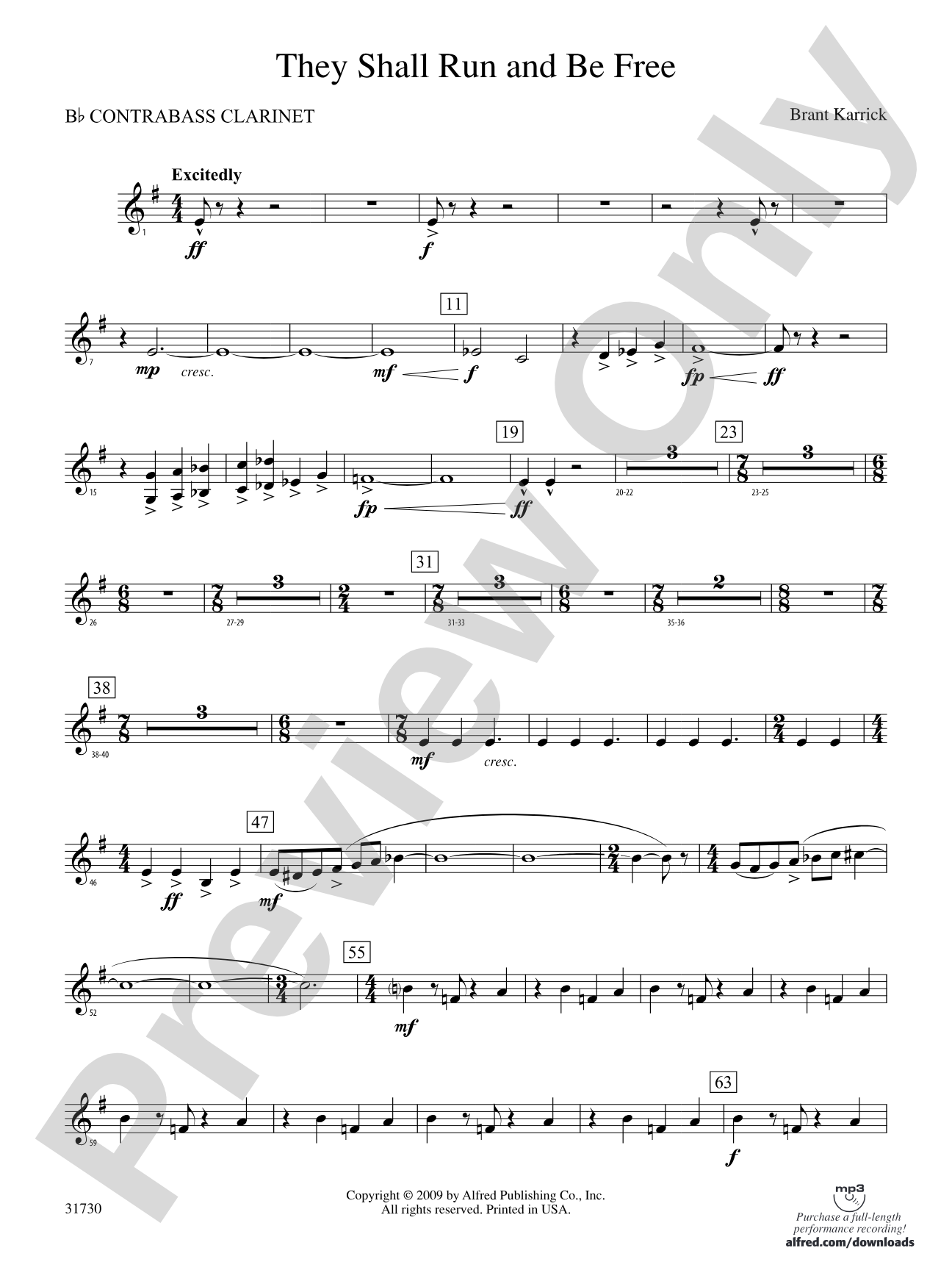 They Shall Run and Be Free: (wp) B-flat Contrabass Clarinet