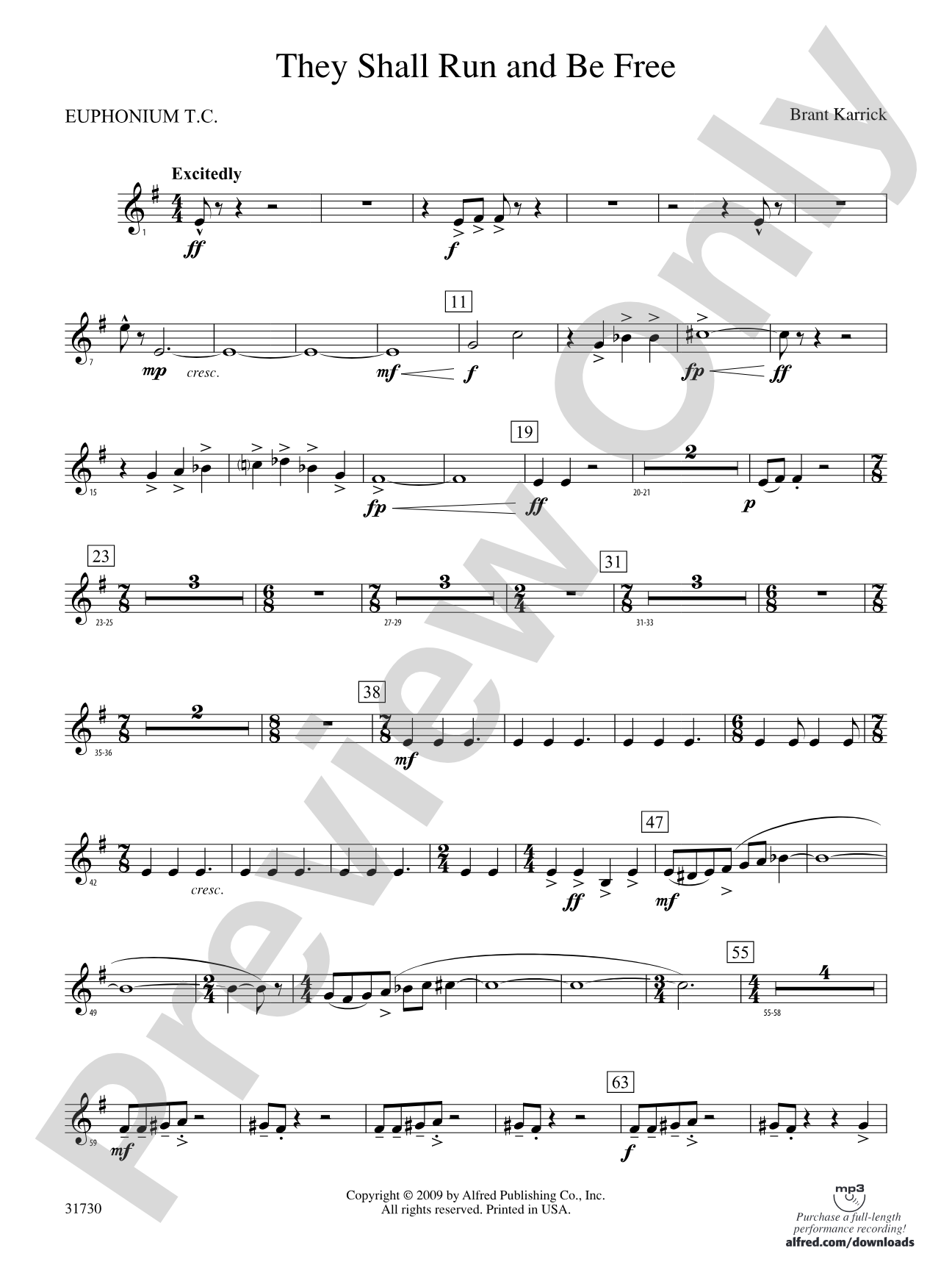 They Shall Run and Be Free: (wp) Baritone T.C.