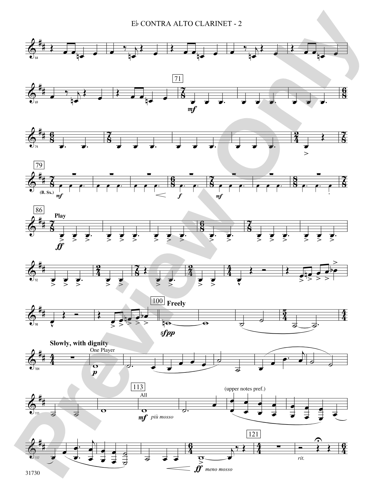 They Shall Run and Be Free: (wp) E-flat Contrabass Clarinet