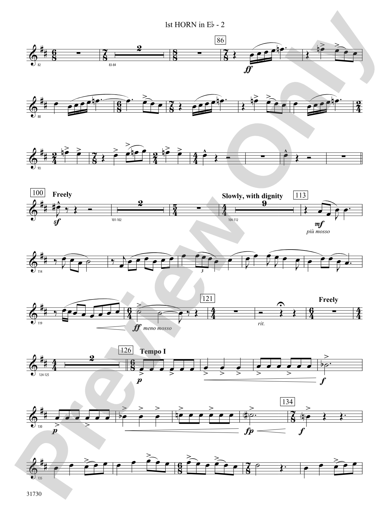 They Shall Run and Be Free: (wp) 1st Horn in E-flat