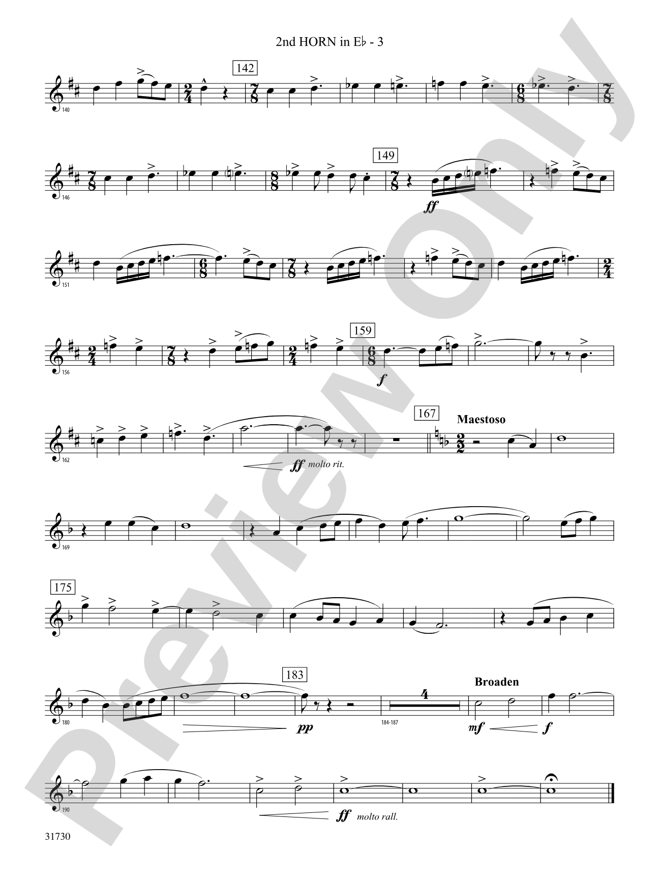They Shall Run and Be Free: (wp) 2nd Horn in E-flat