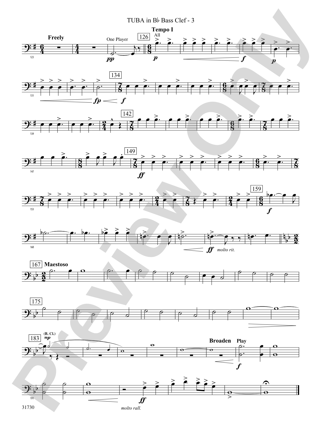They Shall Run and Be Free: (wp) B-flat Tuba B.C.