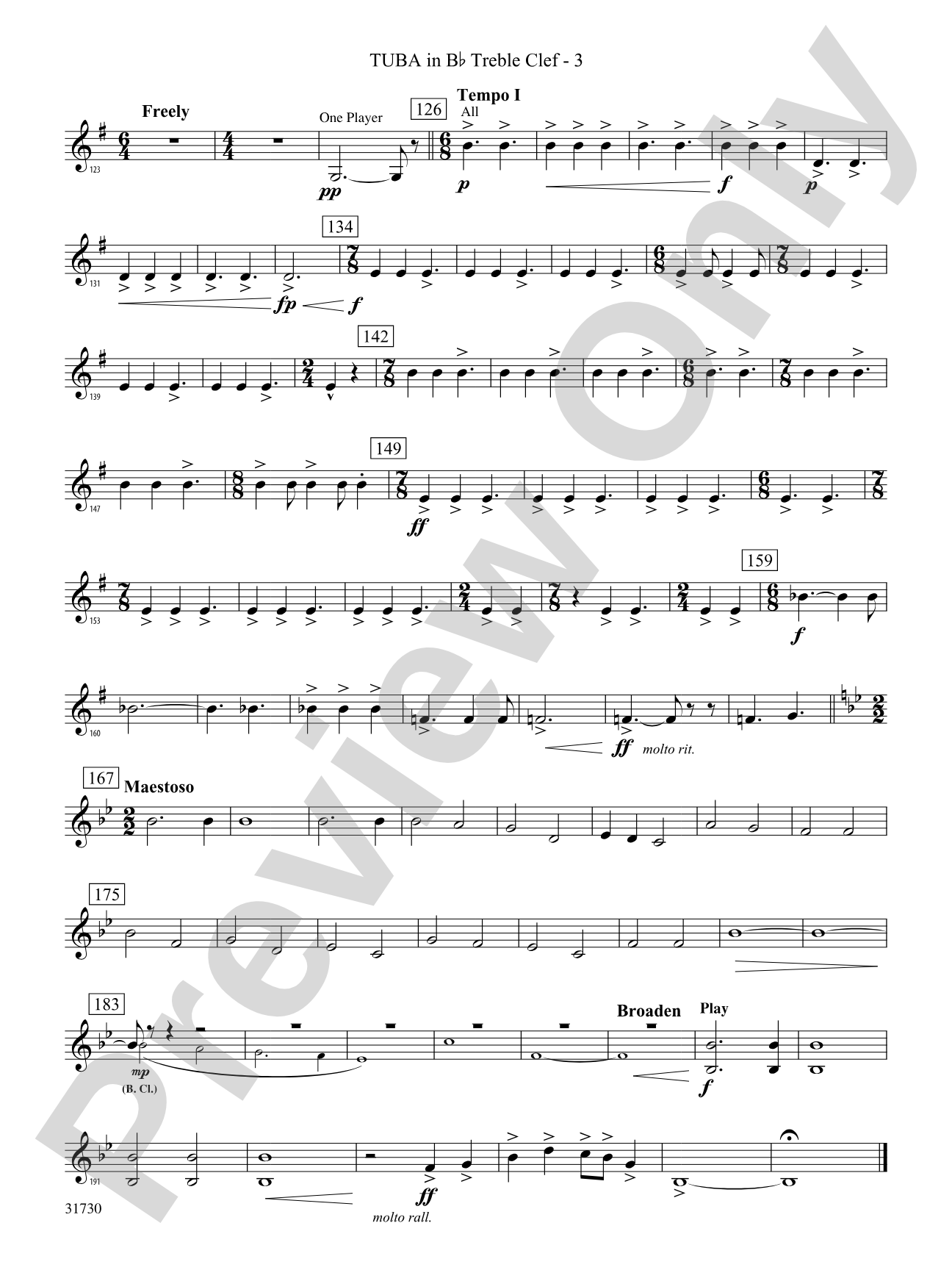 They Shall Run and Be Free: (wp) B-flat Tuba T.C.