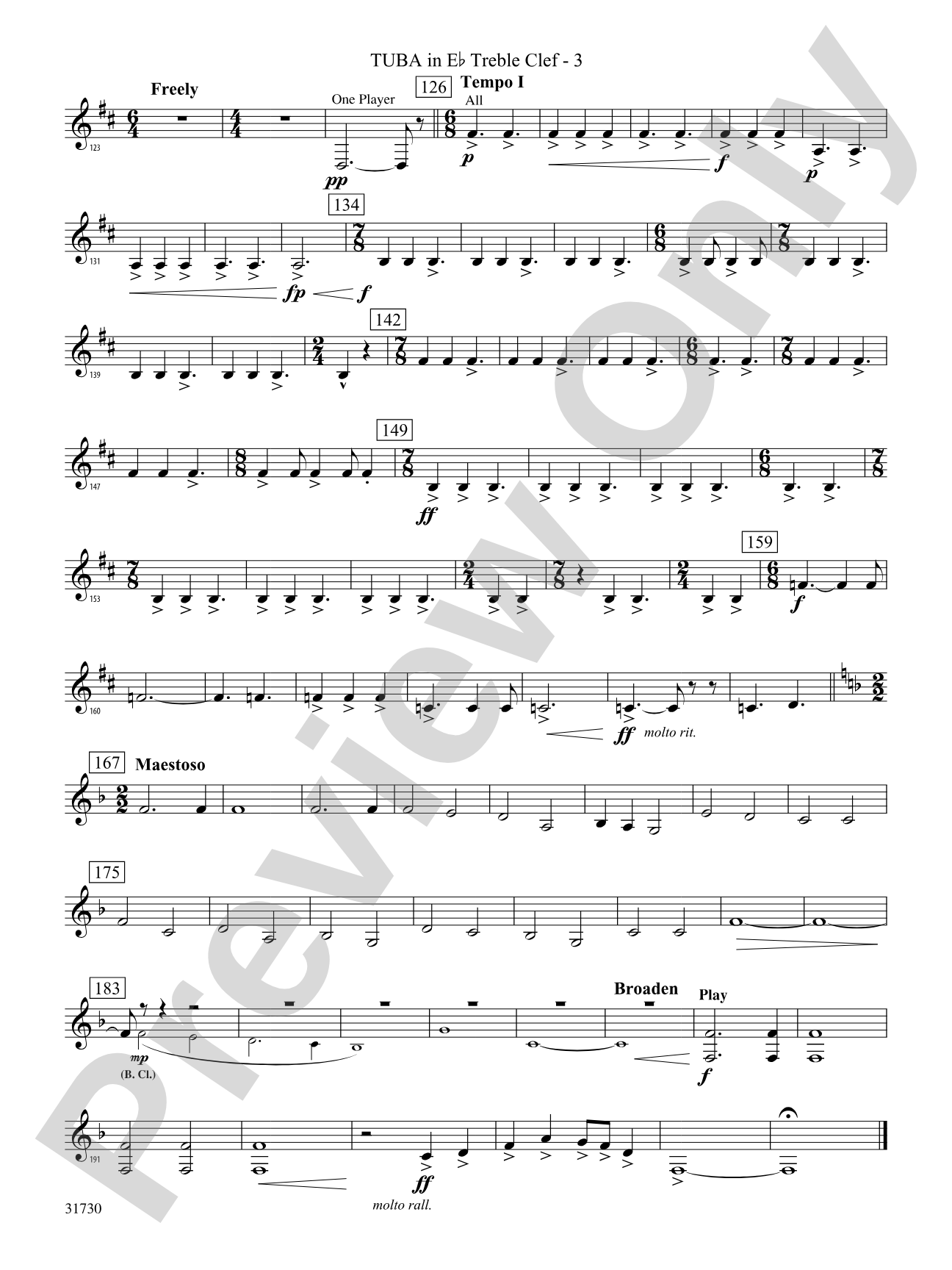 They Shall Run and Be Free: (wp) E-flat Tuba T.C.