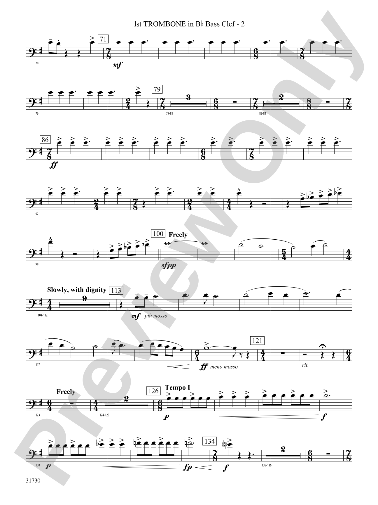 They Shall Run and Be Free: (wp) 1st B-flat Trombone B.C.