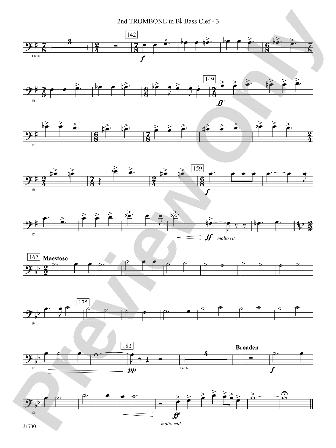 They Shall Run and Be Free: (wp) 2nd B-flat Trombone B.C.
