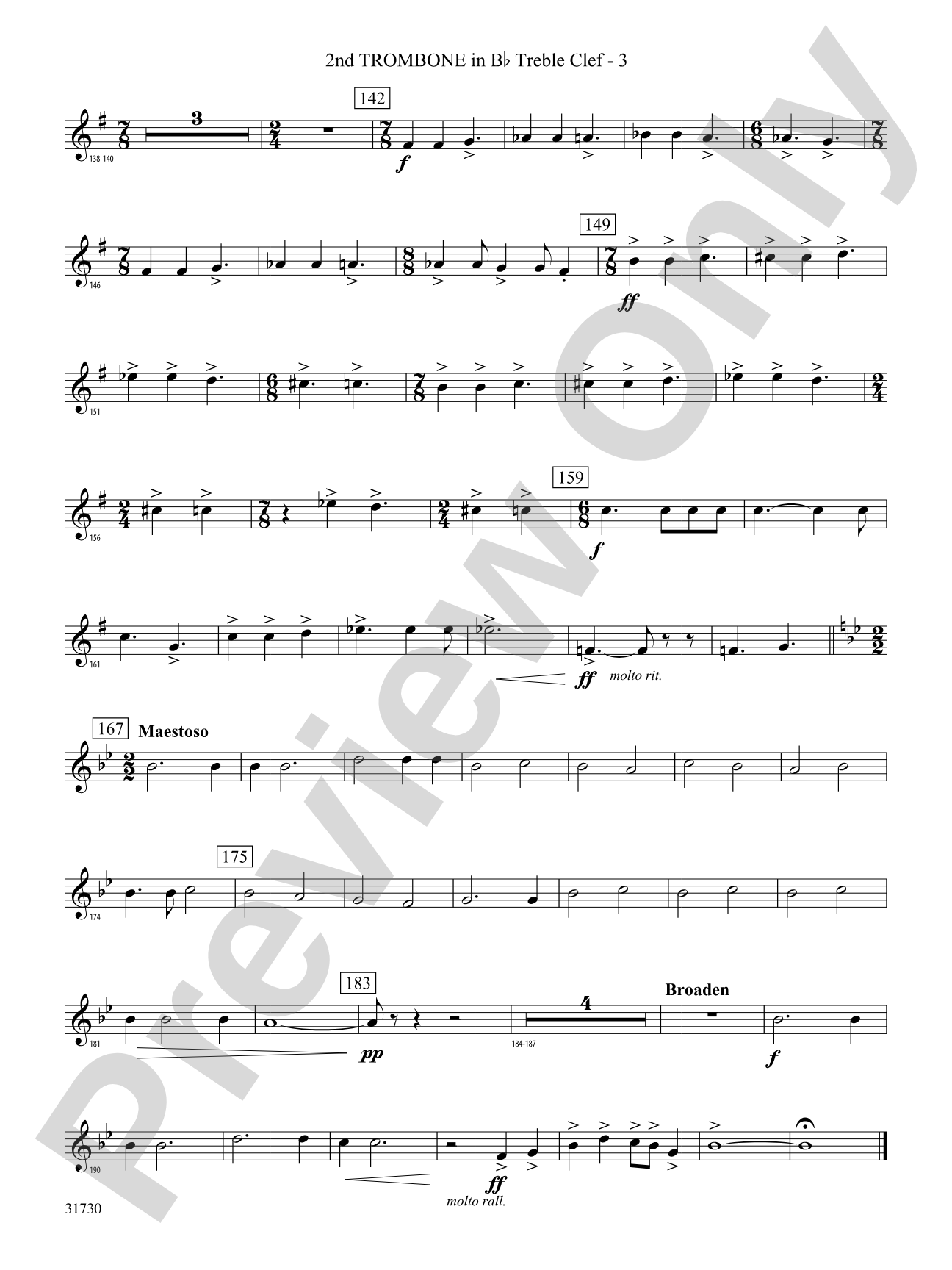 They Shall Run and Be Free: (wp) 2nd B-flat Trombone T.C.