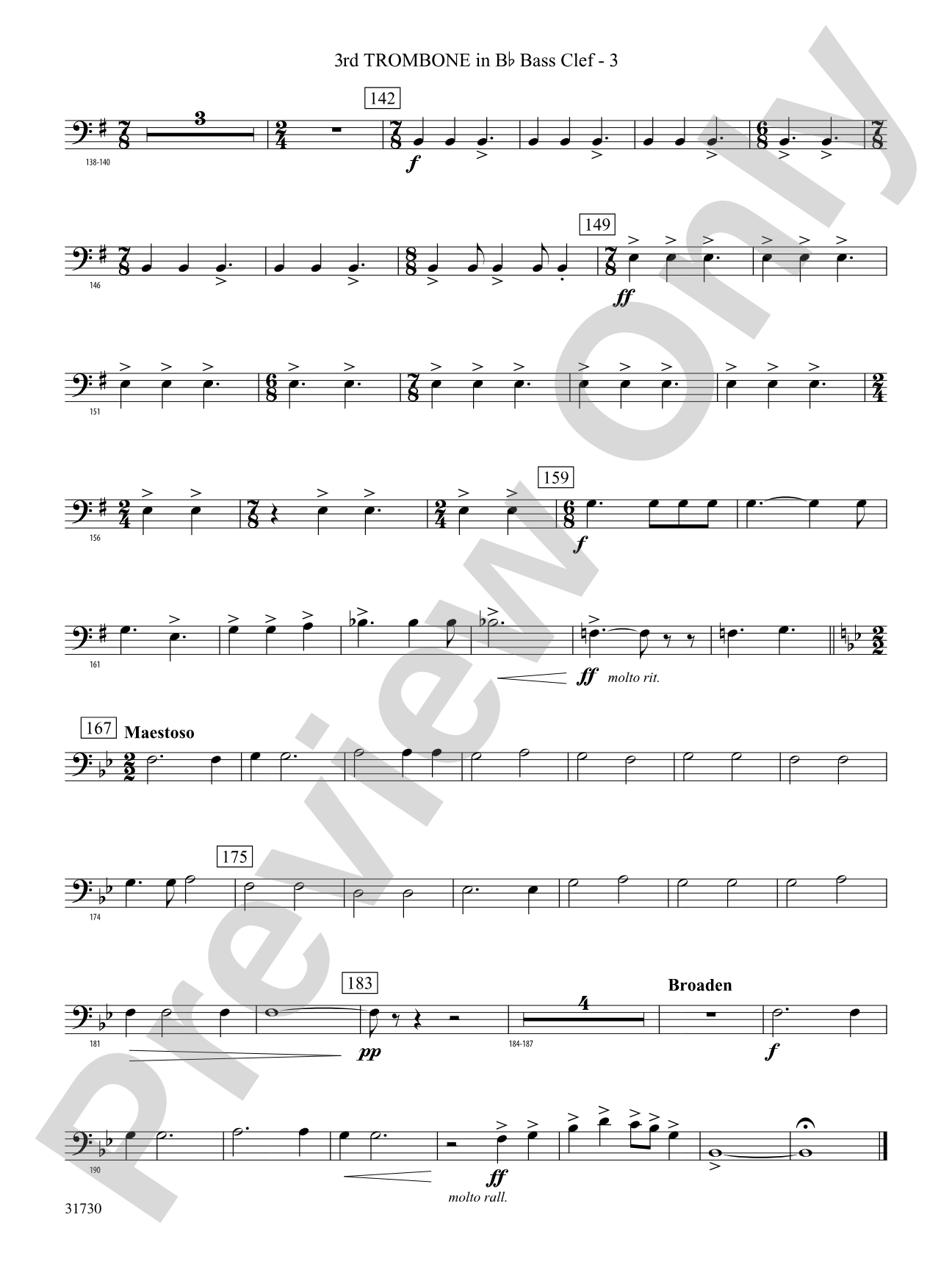 They Shall Run and Be Free: (wp) 3rd B-flat Trombone B.C.