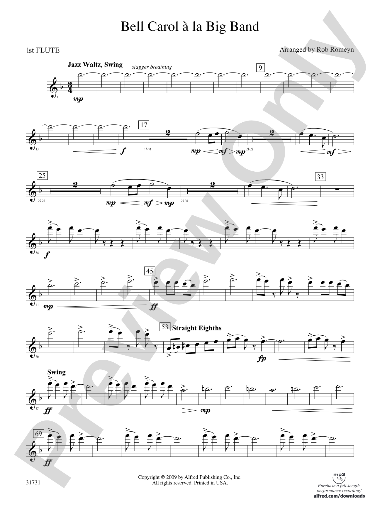 Bell Carol a la Big Band: Flute