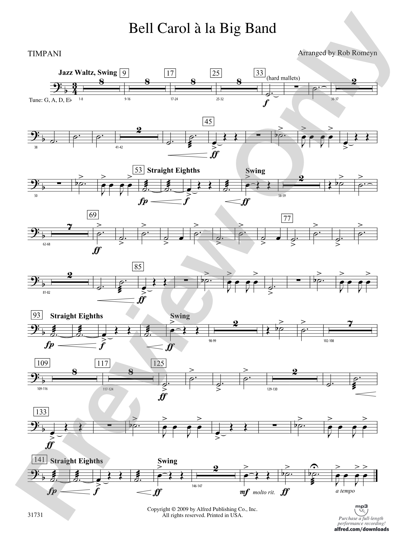 Bell Carol a la Big Band: Timpani