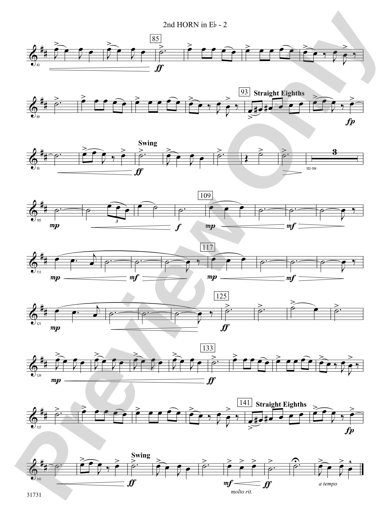 Bell Carol a la Big Band: (wp) 2nd Horn in E-flat