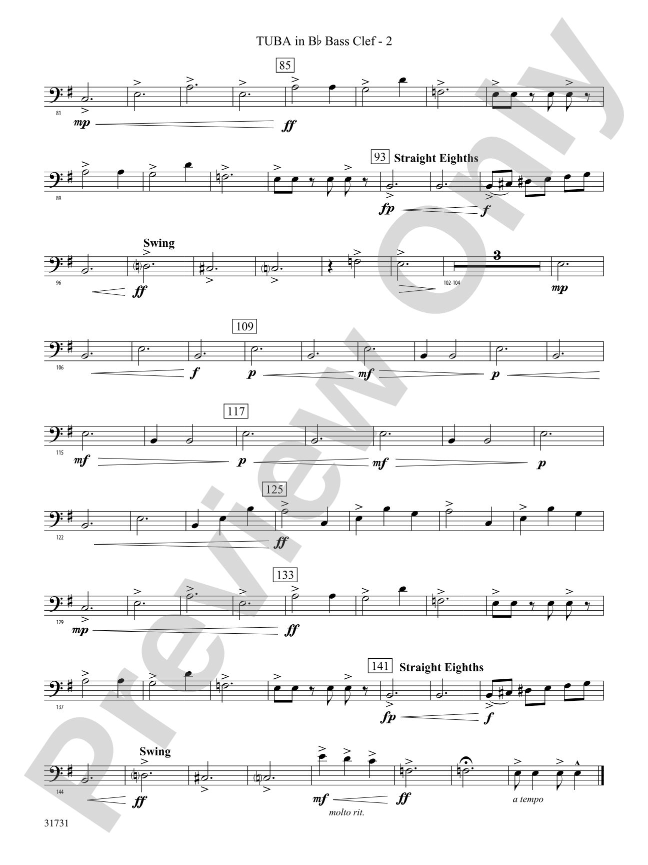 Bell Carol a la Big Band: (wp) B-flat Tuba B.C.