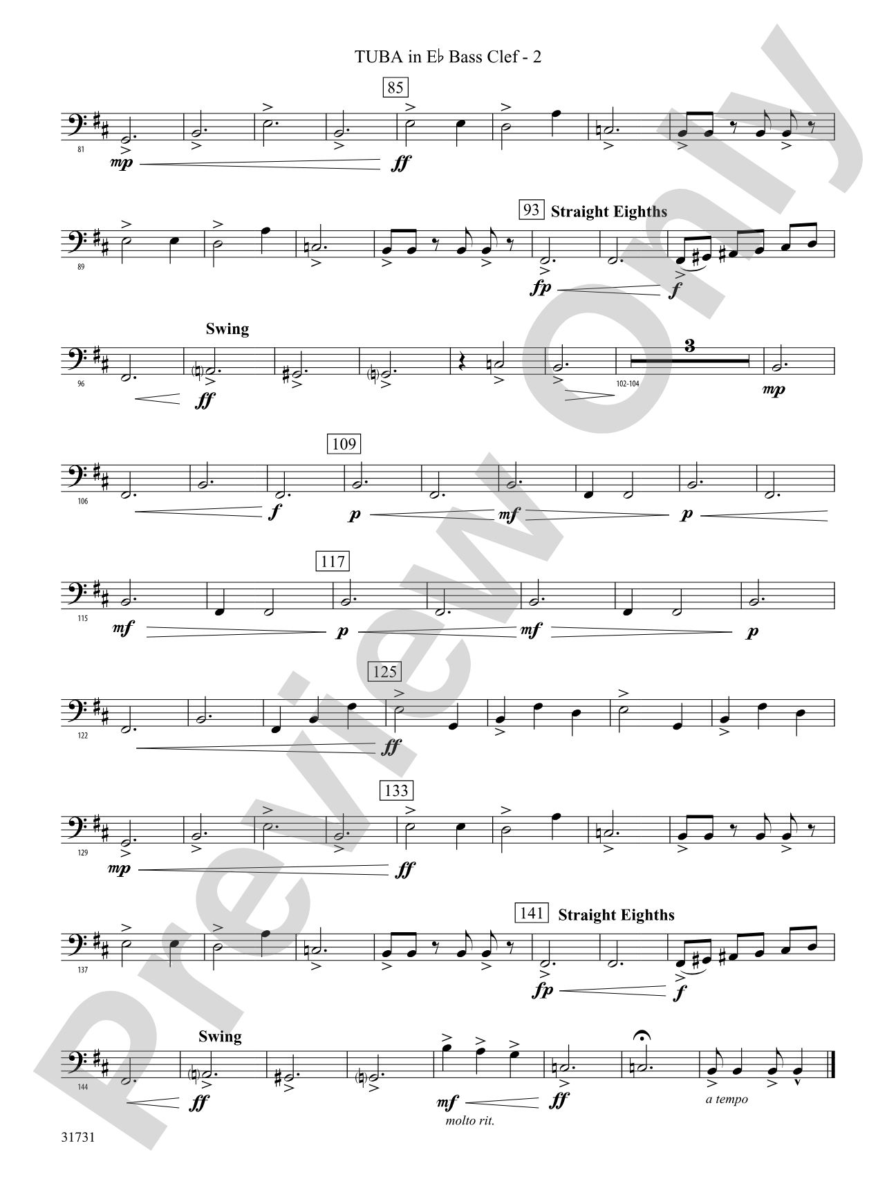 Bell Carol a la Big Band: (wp) E-flat Tuba B.C.
