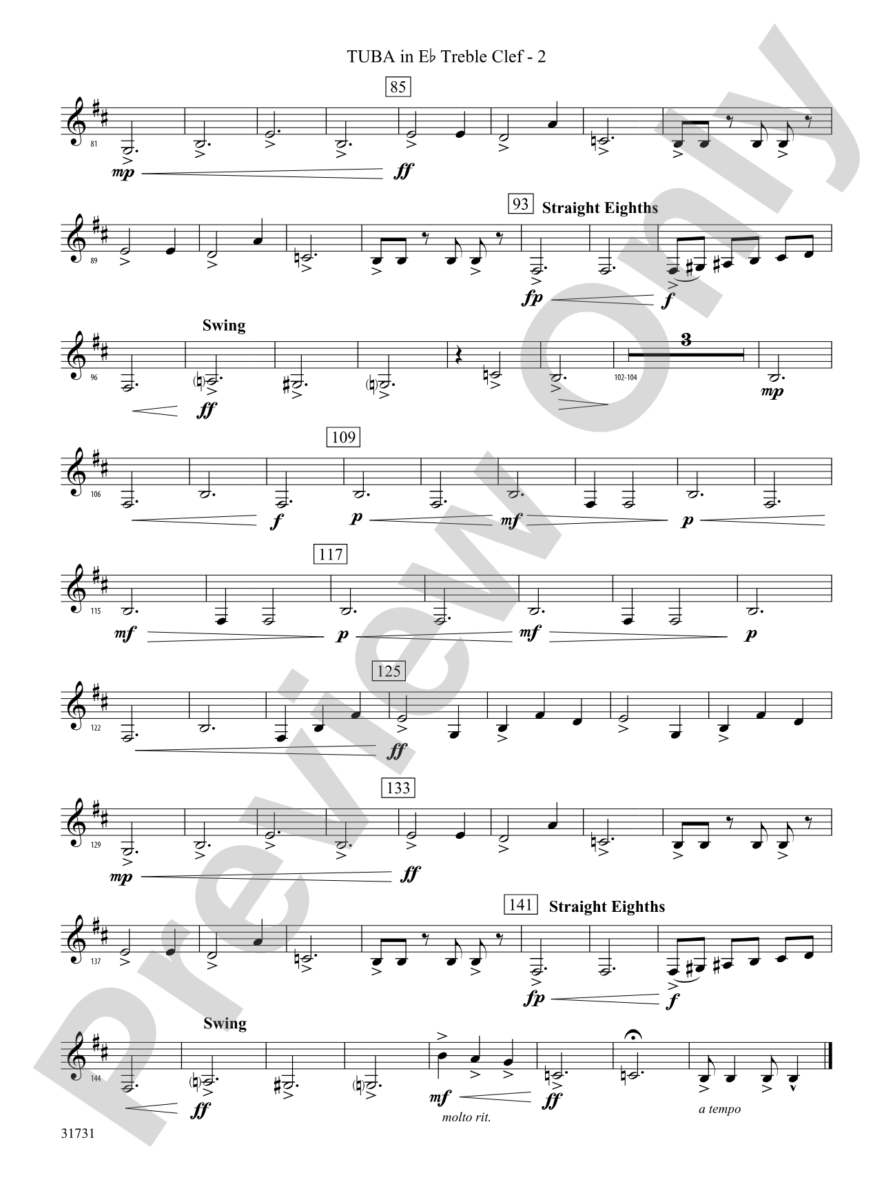 Bell Carol a la Big Band: (wp) E-flat Tuba T.C.