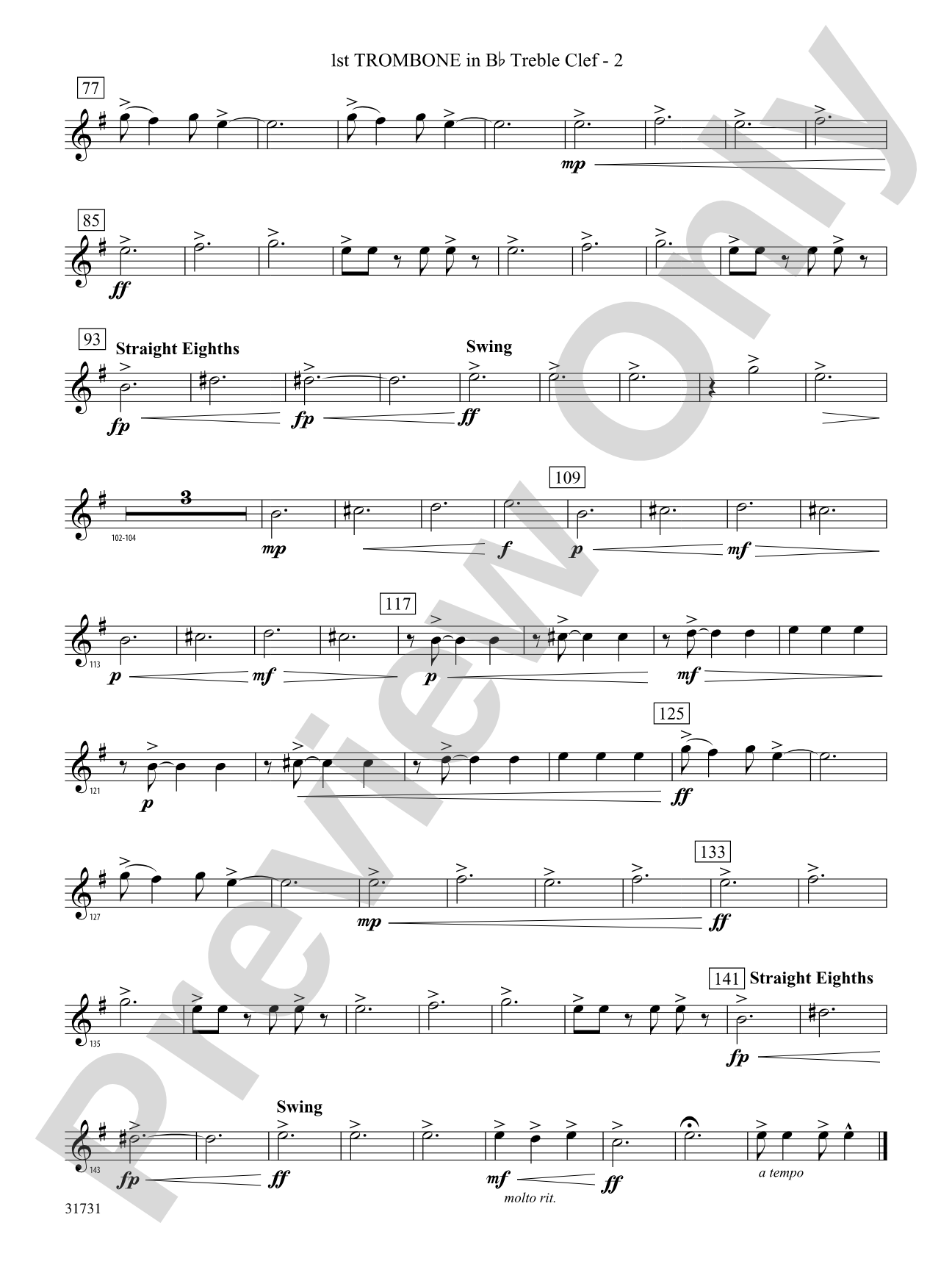 Bell Carol a la Big Band: (wp) 1st B-flat Trombone T.C.
