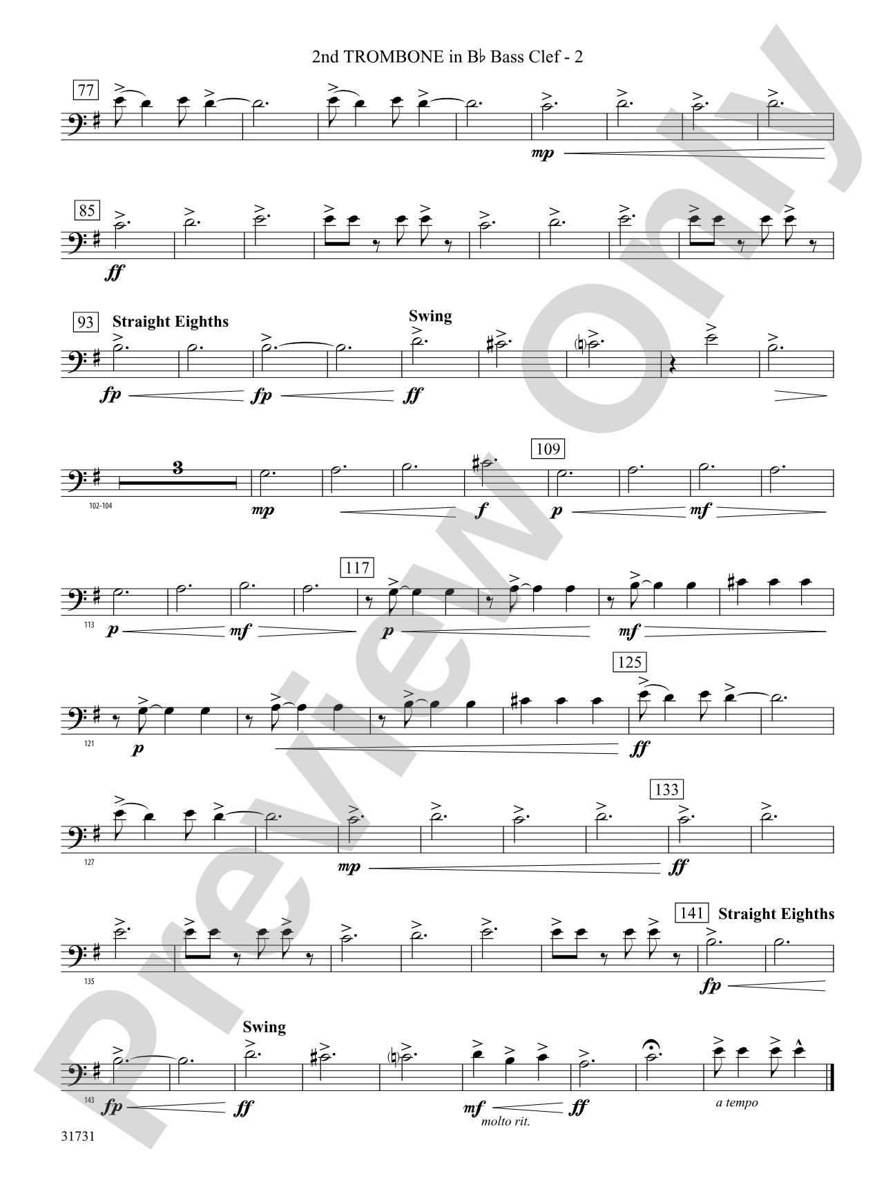 Bell Carol a la Big Band: (wp) 2nd B-flat Trombone B.C.
