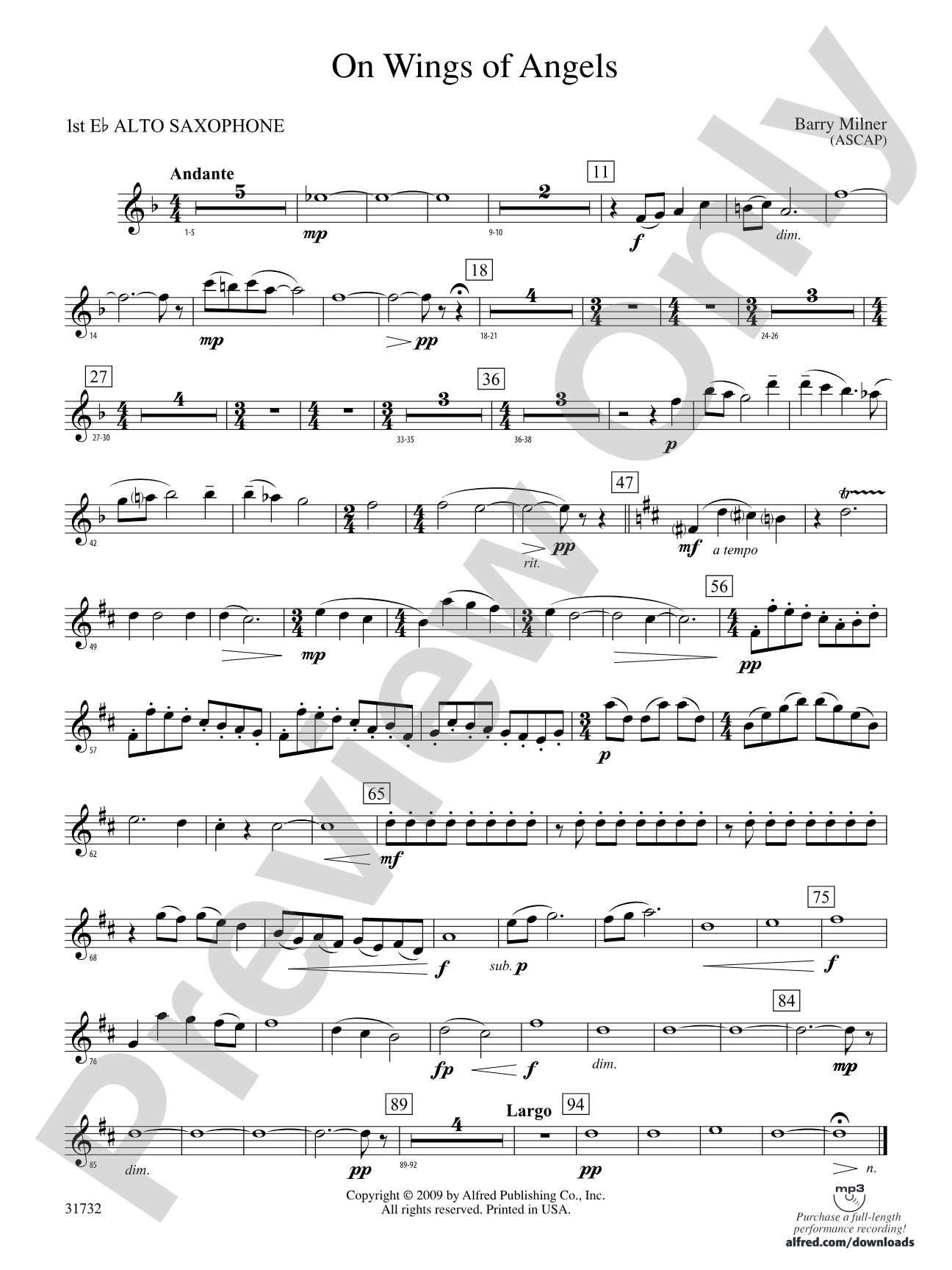 On Wings of Angels: E-flat Alto Saxophone
