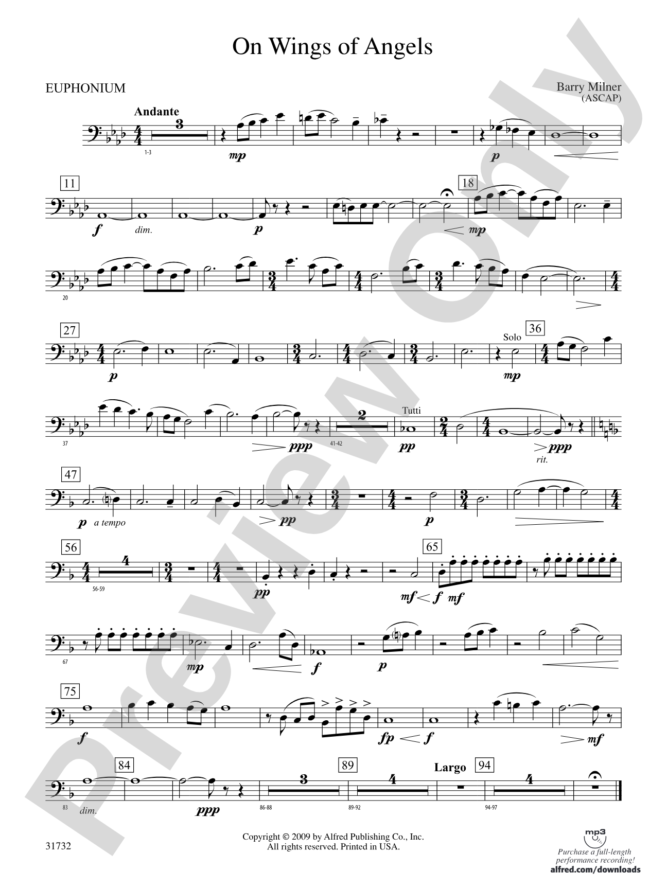 On Wings of Angels: Baritone B.C.