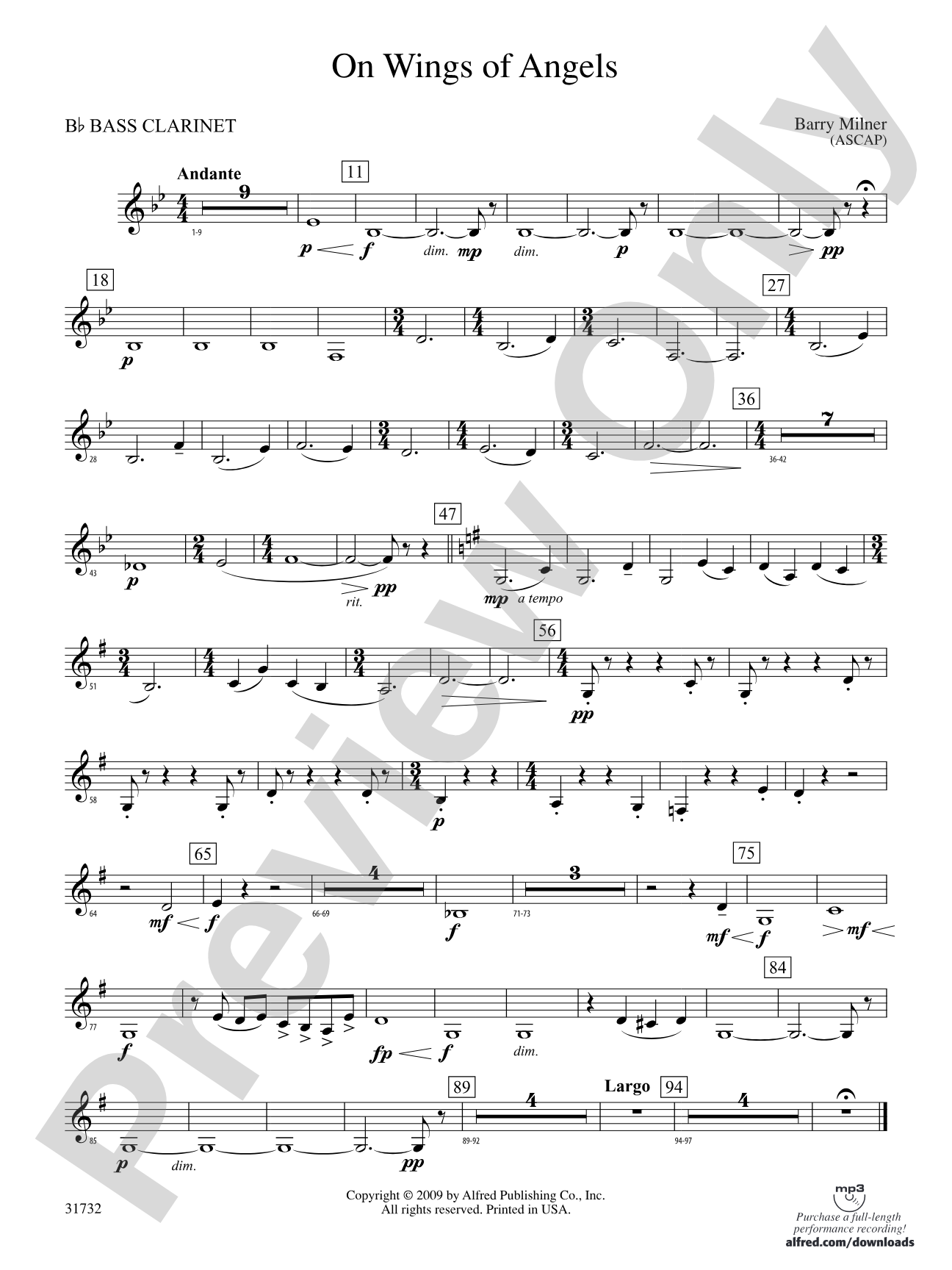 On Wings of Angels: B-flat Bass Clarinet