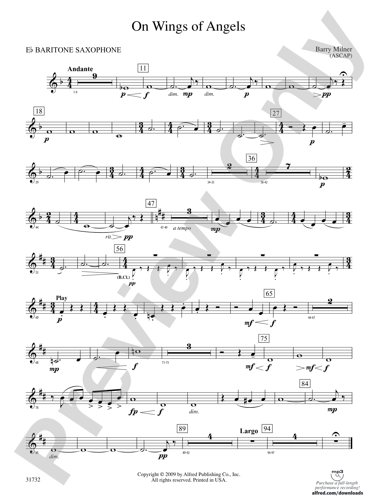 On Wings of Angels: E-flat Baritone Saxophone