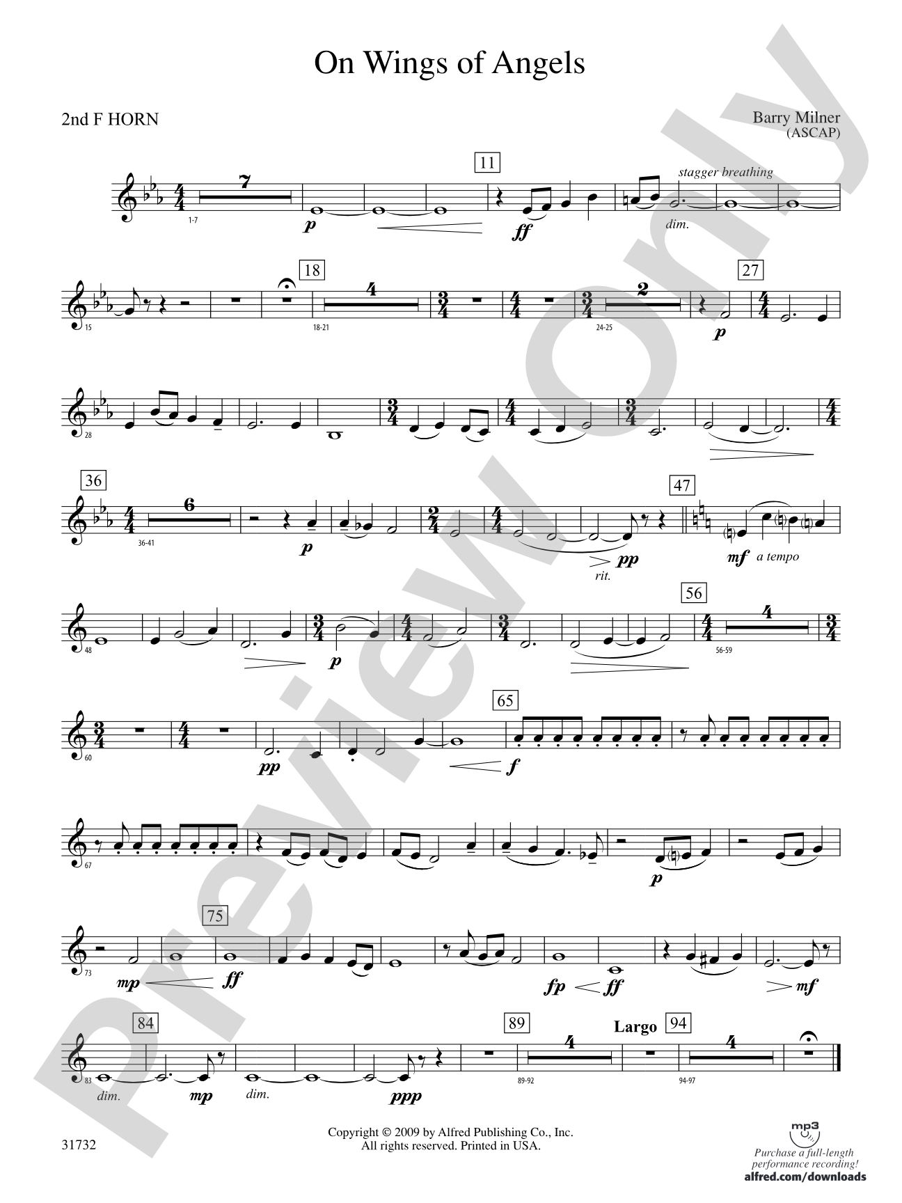 On Wings of Angels: 2nd F Horn