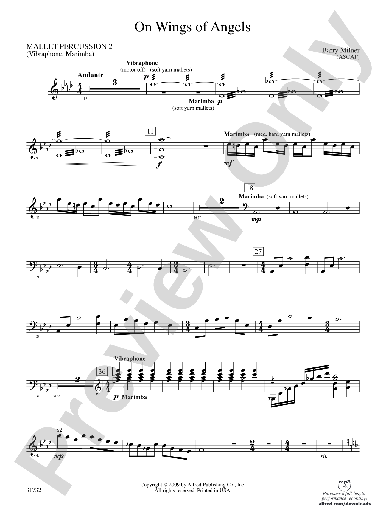 On Wings of Angels: 2nd Mallet Percussion