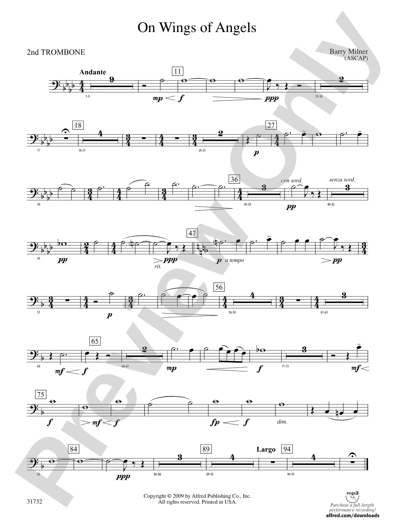 On Wings of Angels: 2nd Trombone