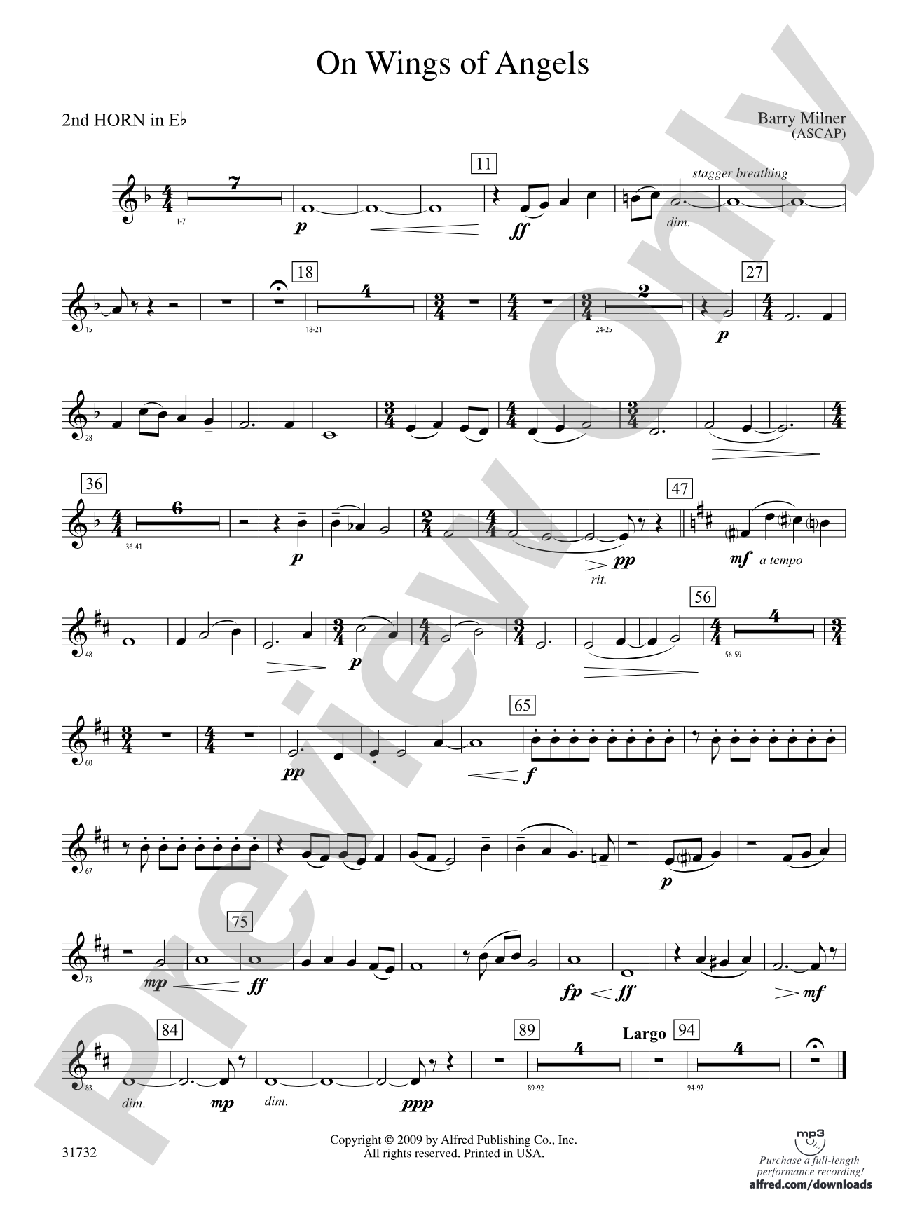 On Wings of Angels: (wp) 2nd Horn in E-flat
