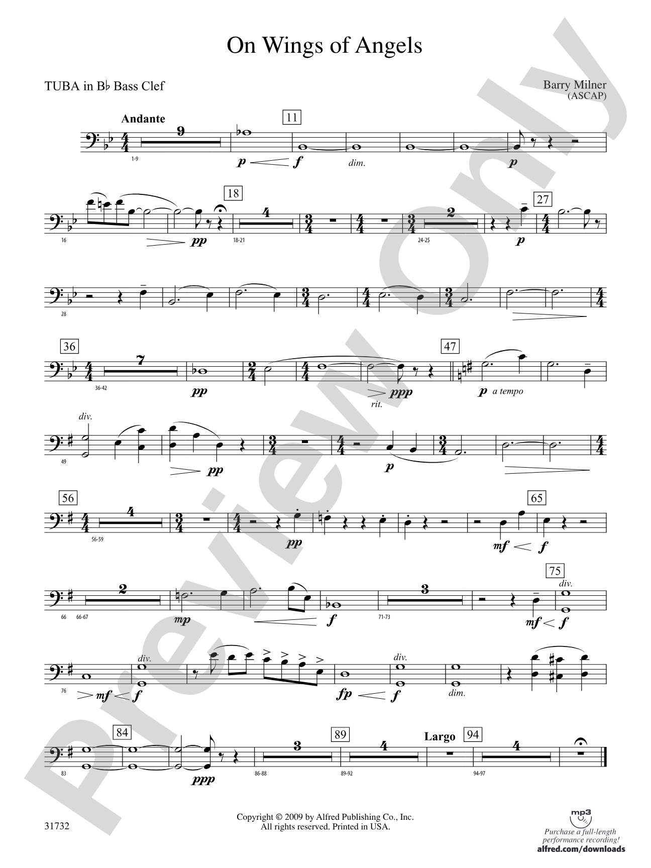 On Wings of Angels: (wp) B-flat Tuba B.C.