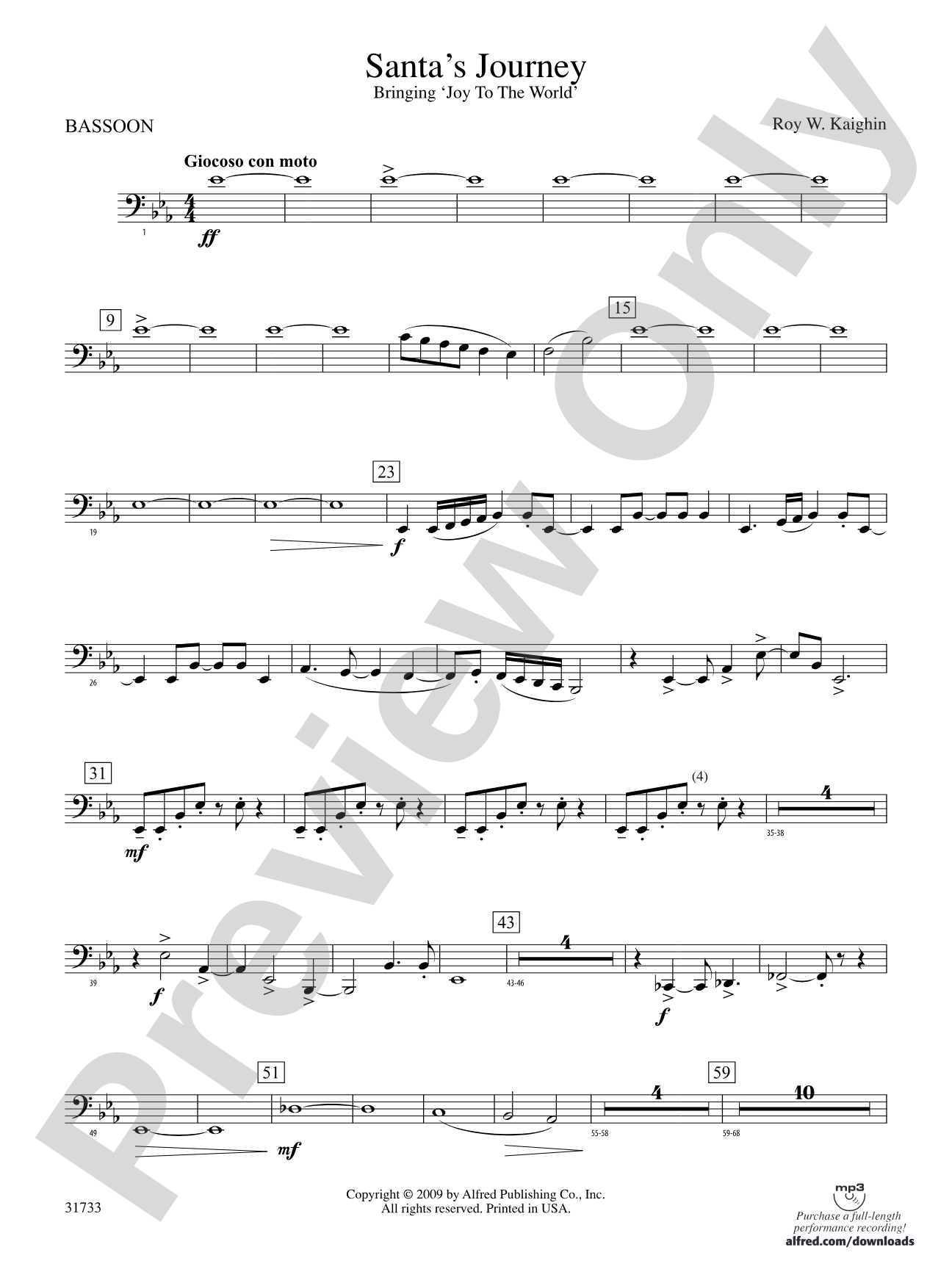 Santa's Journey (Bringing "Joy to the World"): Bassoon