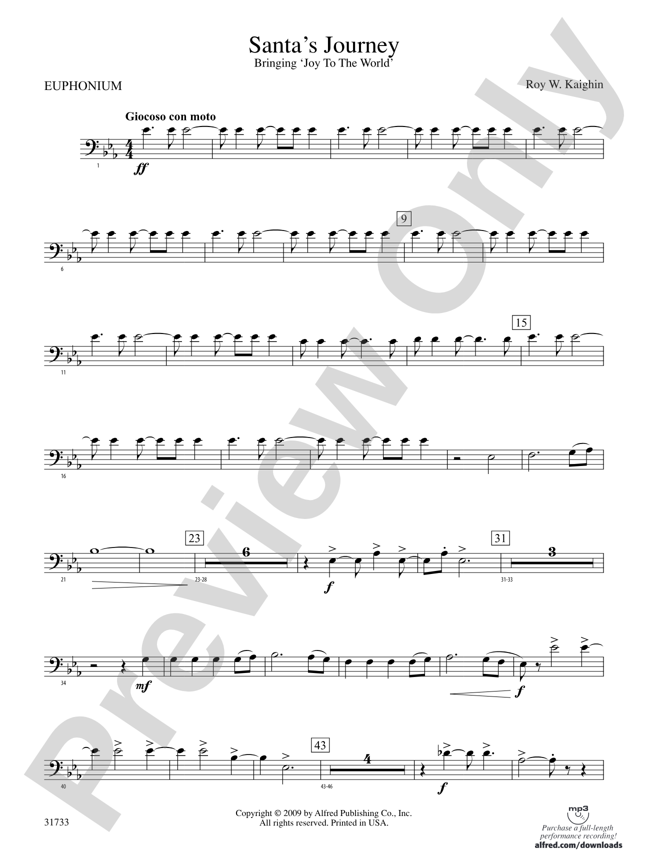 Santa's Journey (Bringing "Joy to the World"): Baritone B.C.