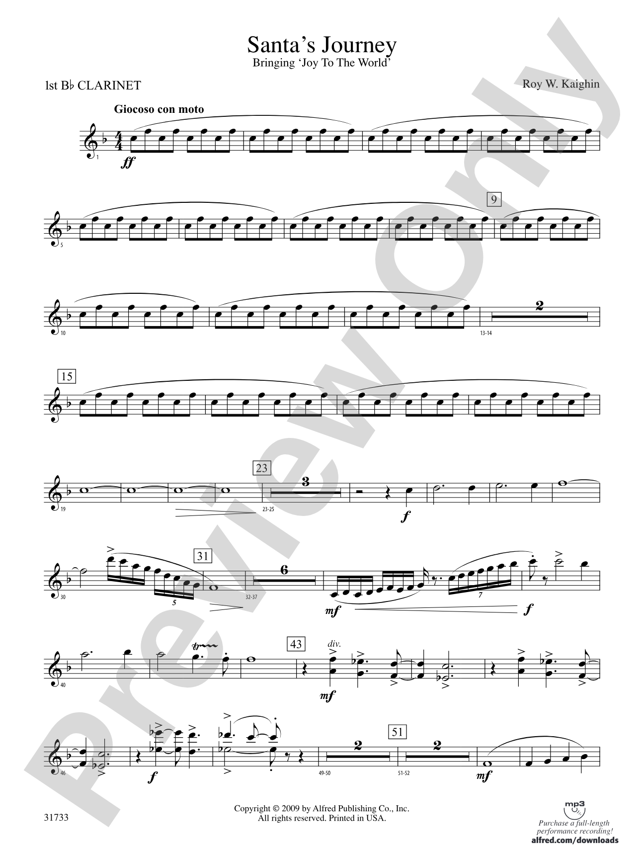 Santa's Journey (Bringing "Joy to the World"): 1st B-flat Clarinet