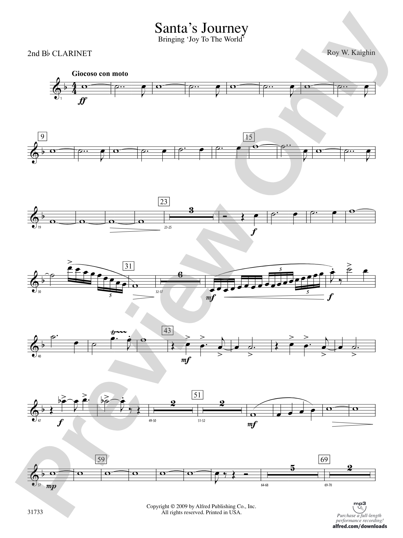 Santa's Journey (Bringing "Joy to the World"): 2nd B-flat Clarinet