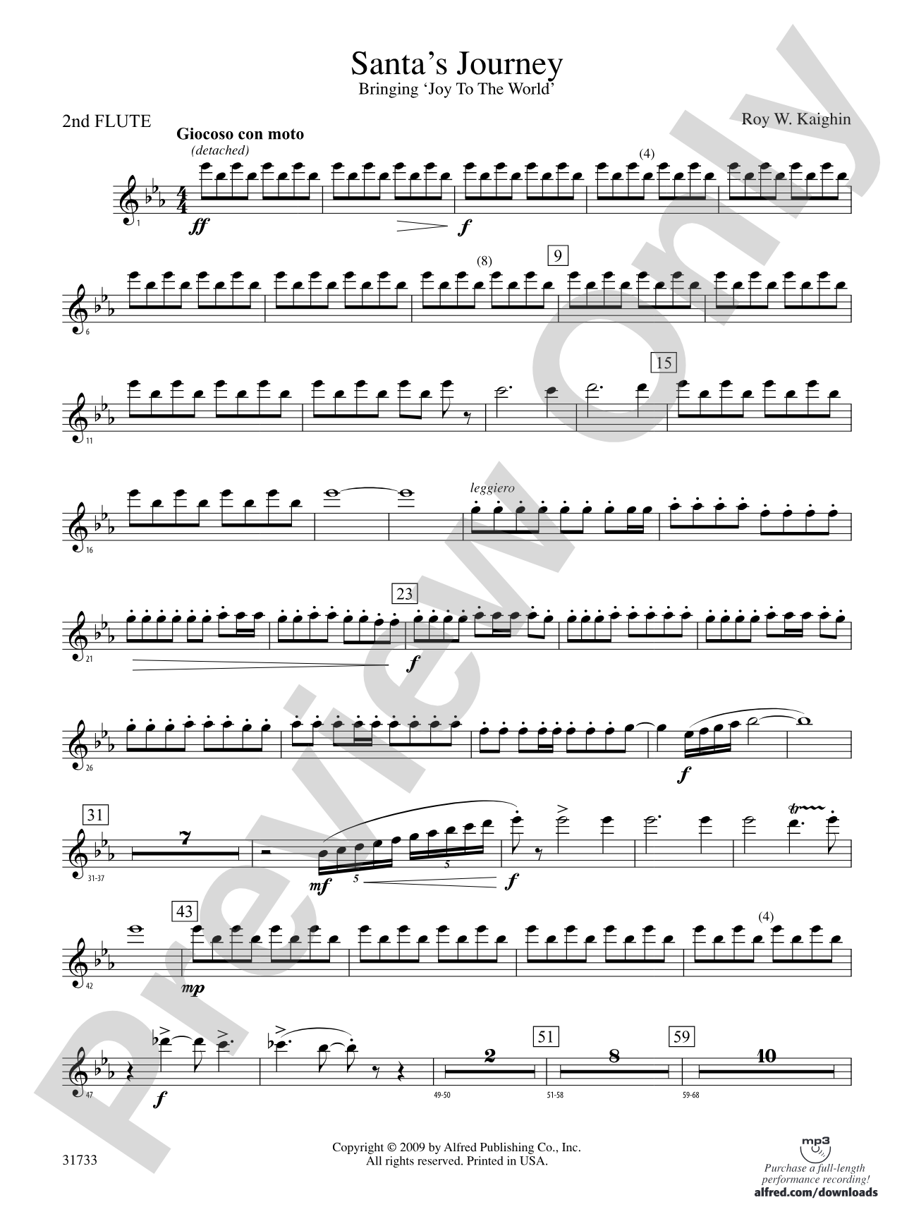 Santa's Journey (Bringing "Joy to the World"): 2nd Flute