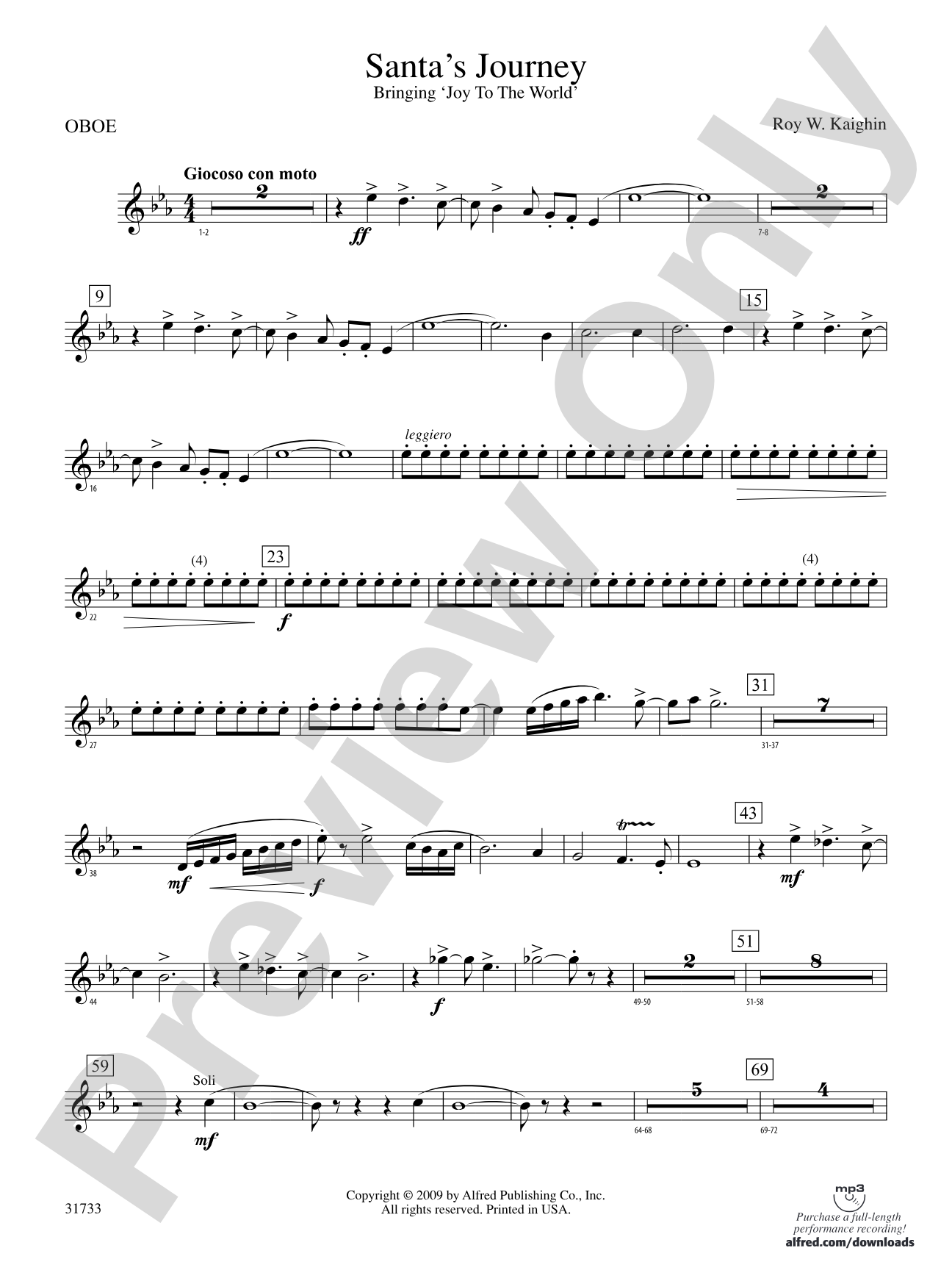 Santa's Journey (Bringing "Joy to the World"): Oboe