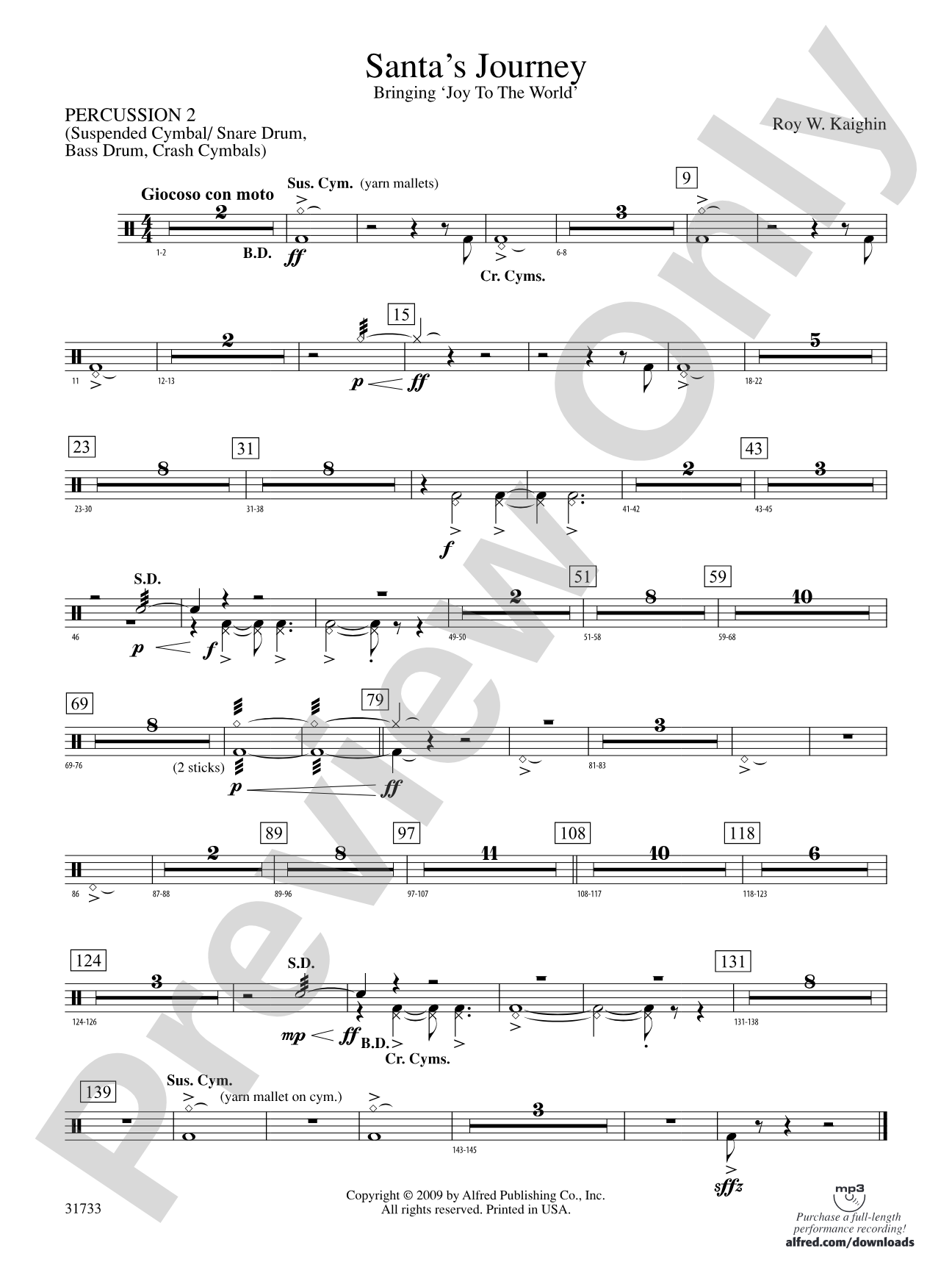 Santa's Journey (Bringing "Joy to the World"): 2nd Percussion