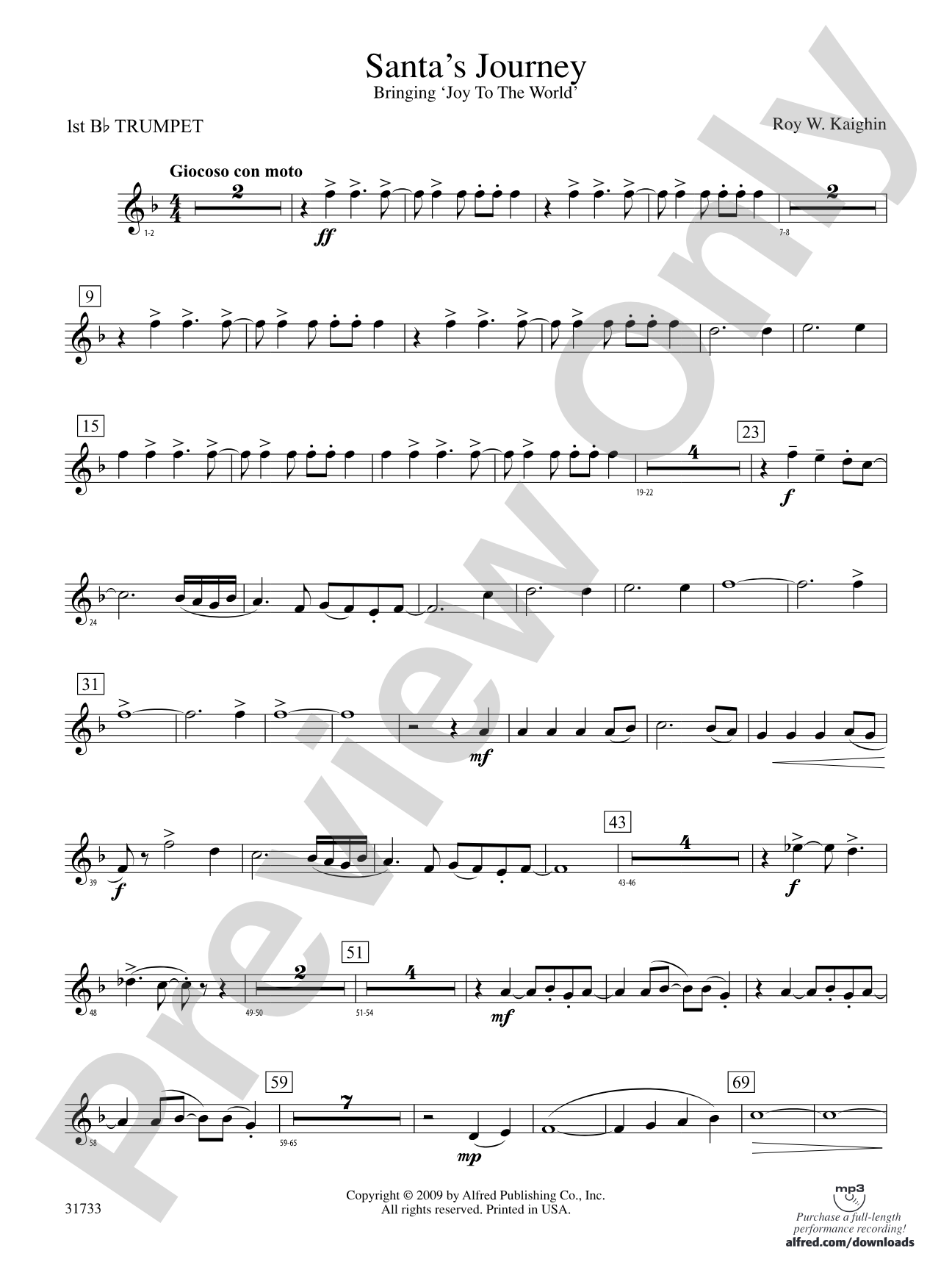 Santa's Journey (Bringing "Joy to the World"): 1st B-flat Trumpet