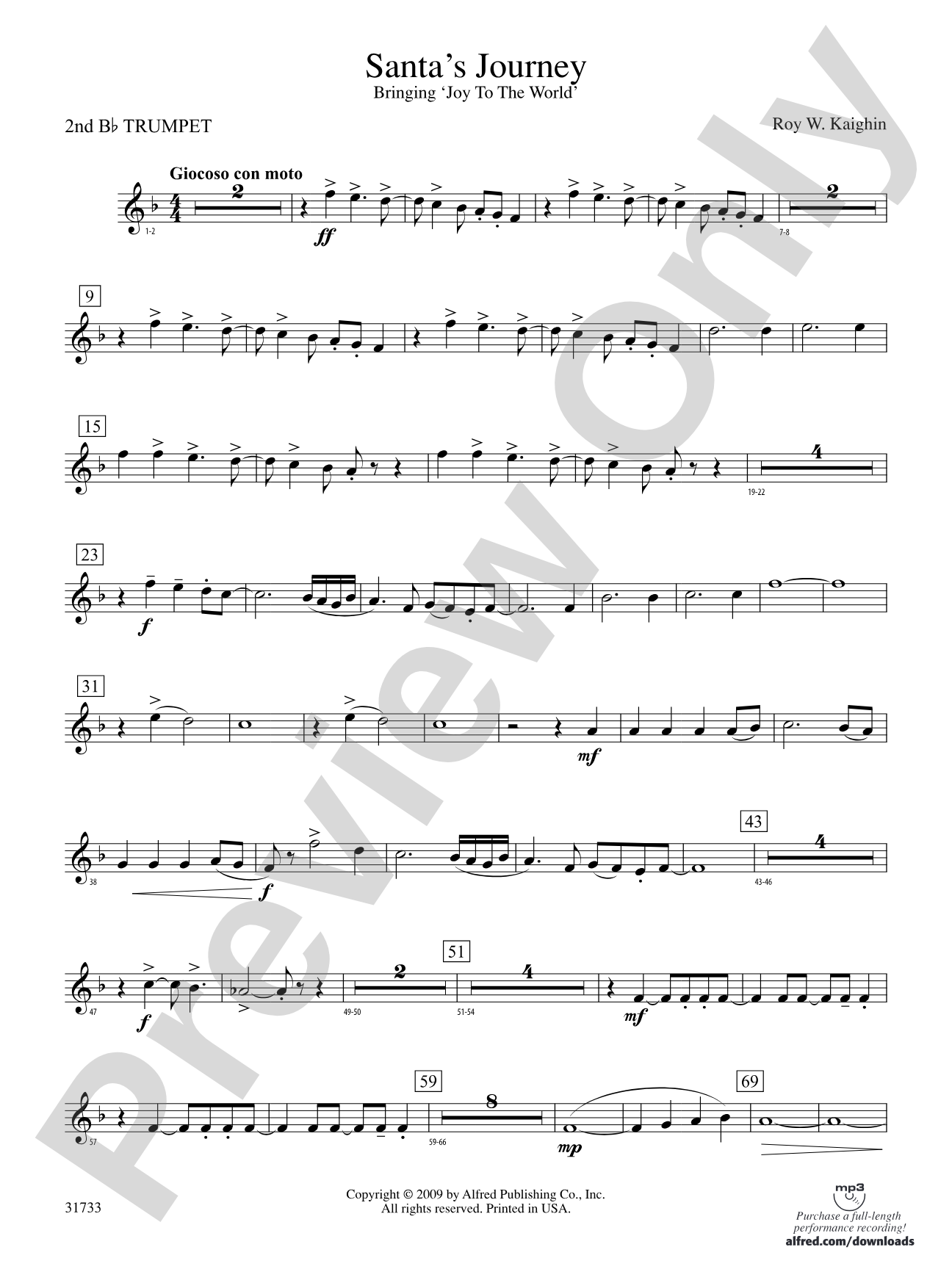 Santa's Journey (Bringing "Joy to the World"): 2nd B-flat Trumpet