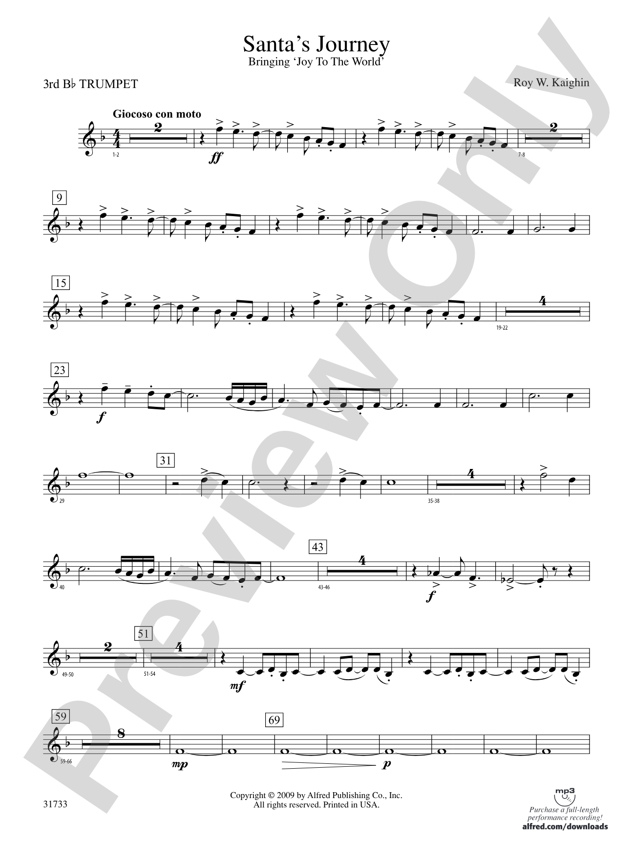 Santa's Journey (Bringing "Joy to the World"): 3rd B-flat Trumpet